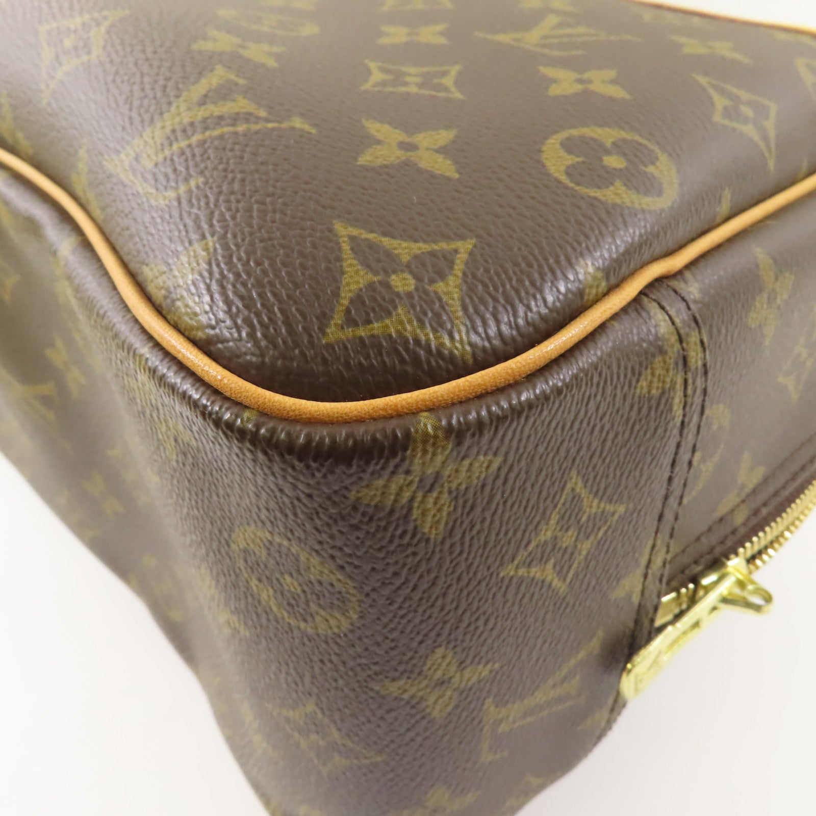 LOUIS VUITTON【激減優惠】 Monogram Deauville金扣手挽袋棕色