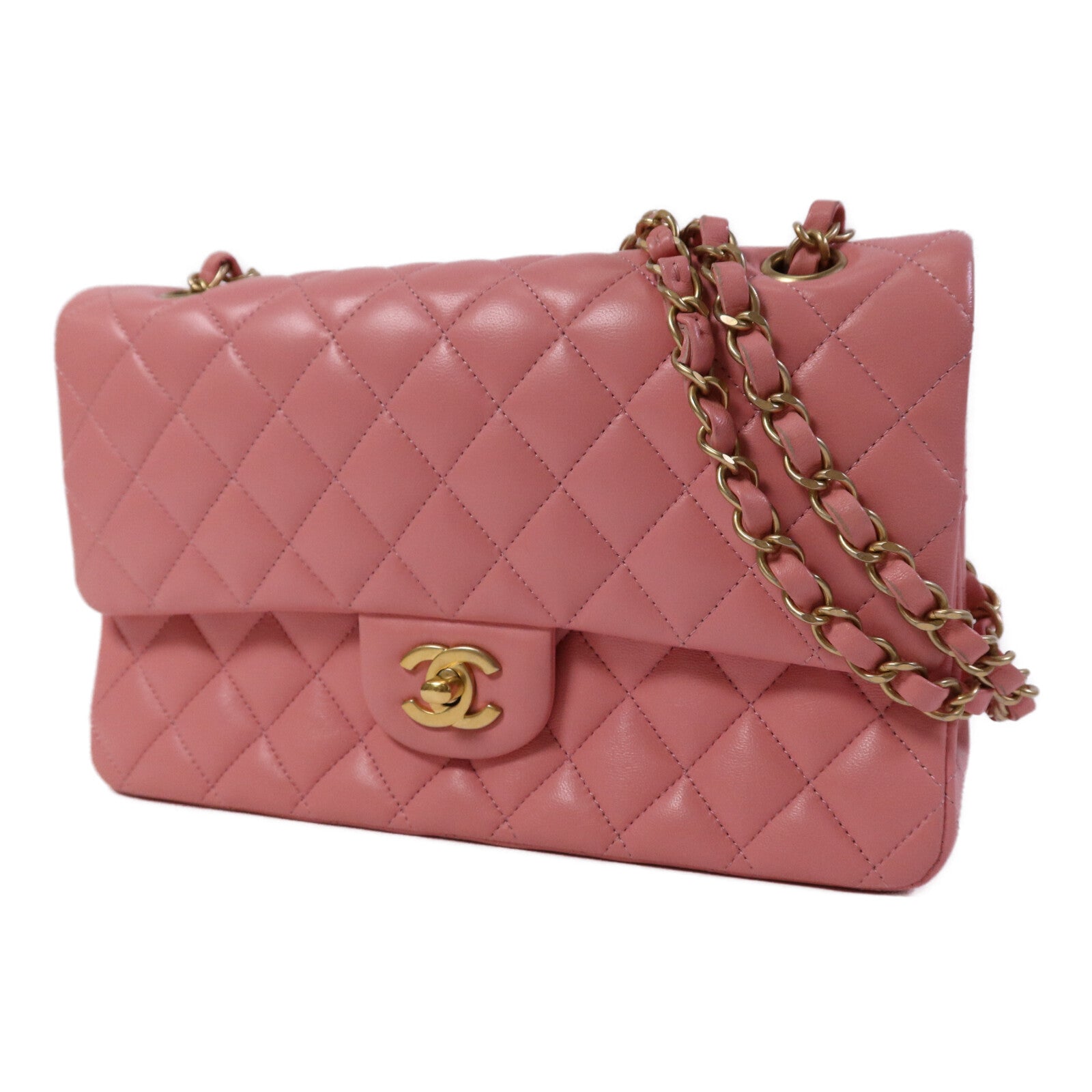 CHANEL 羊皮皮革Classic 25金扣鏈帶手挽肩背兩用袋