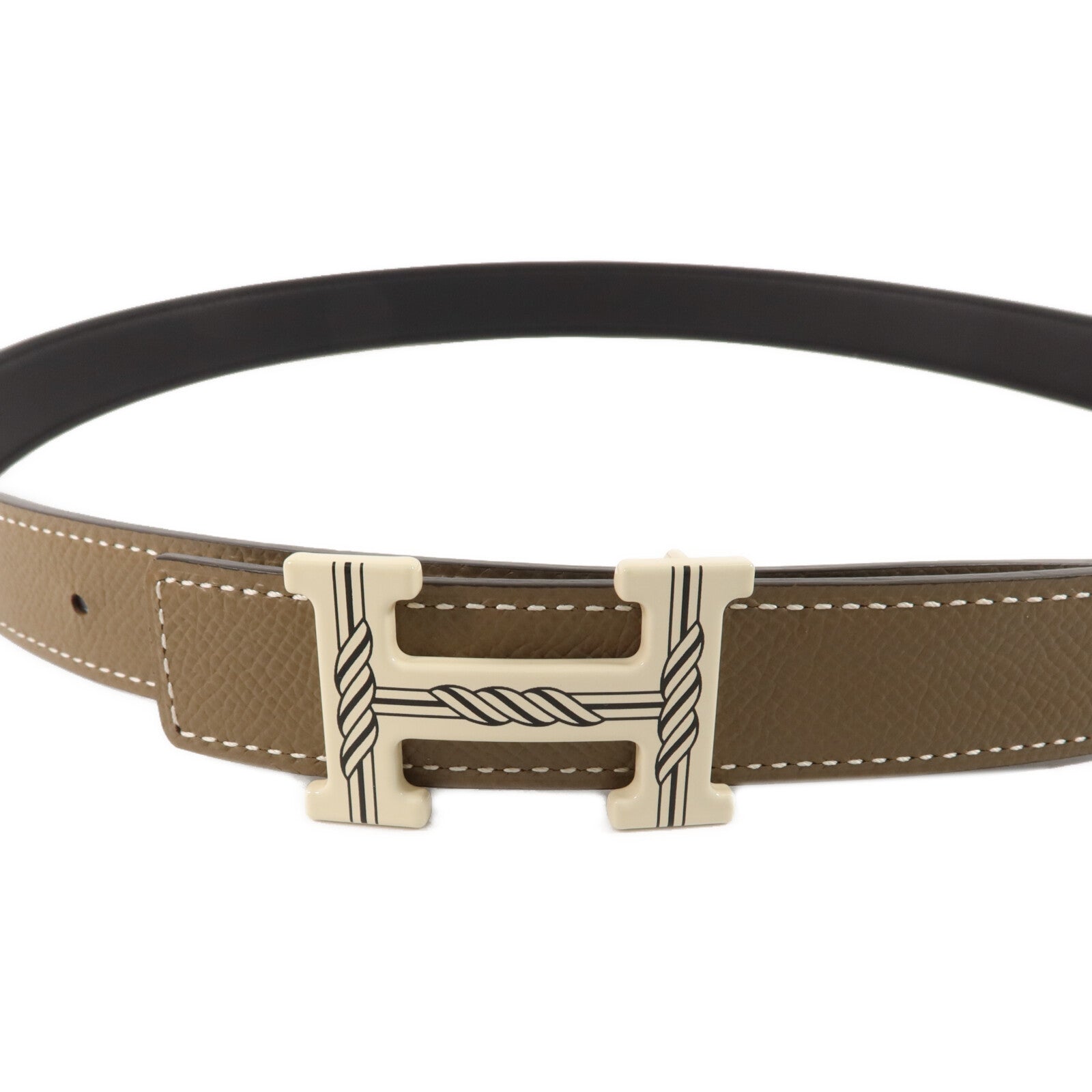 HERMES Epsom皮革Belt 85cm皮帶Etoupe