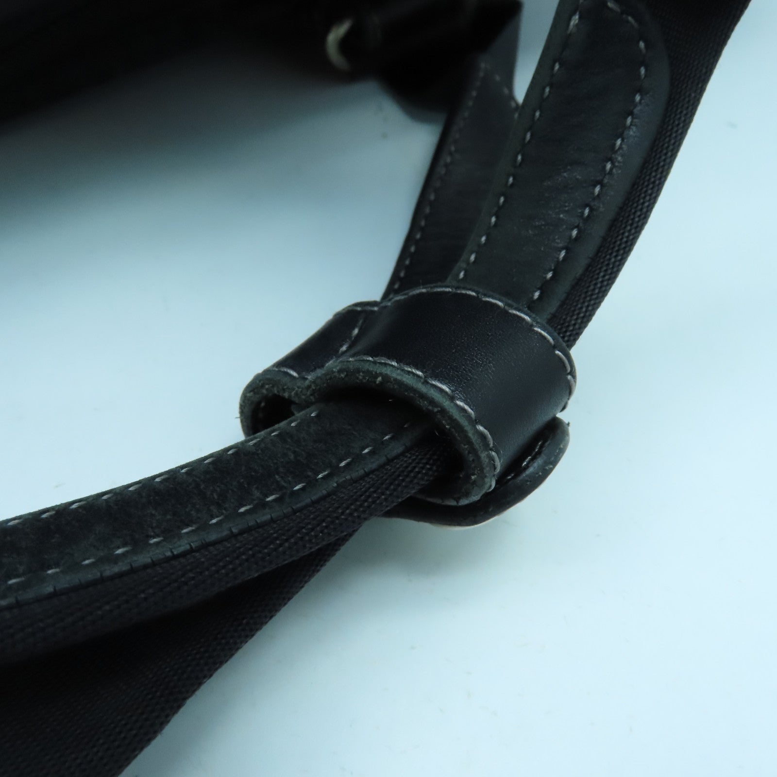 agnes b. 尼龍2way Shoulder Bag銀扣手挽肩背兩用袋黑色