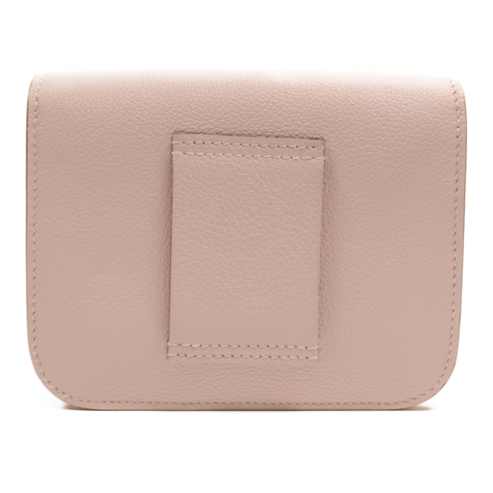 HERMES Evercolor皮革Constance Silm銀扣手拿包Rose Dragee