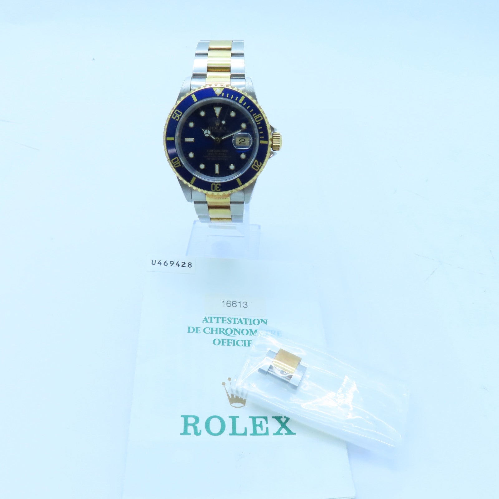 ROLEX Submarinar Date 18K黃金/不鏽鋼手錶自動機芯藍色