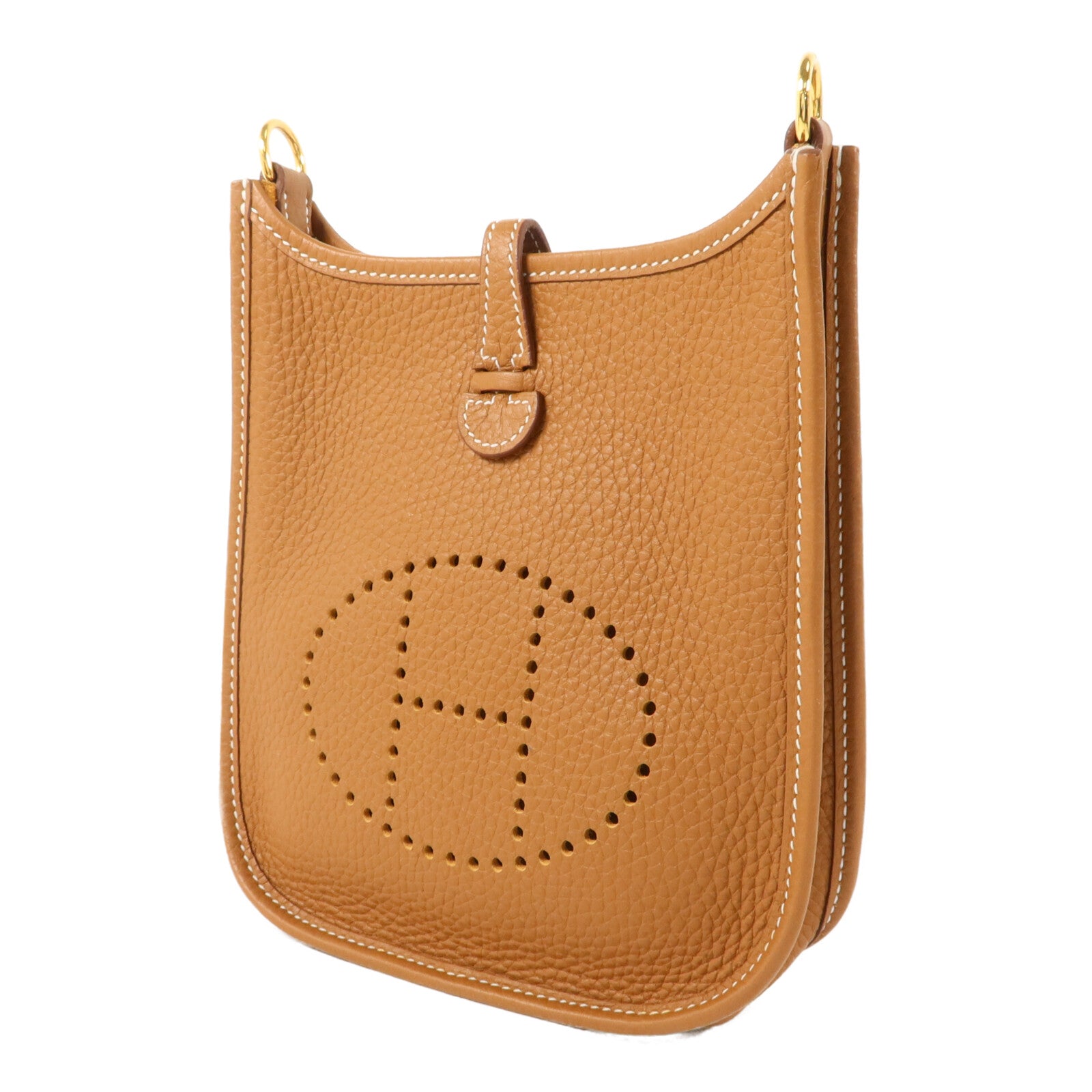 HERMES Clemence皮革Evelyne TPM肩背袋Gold