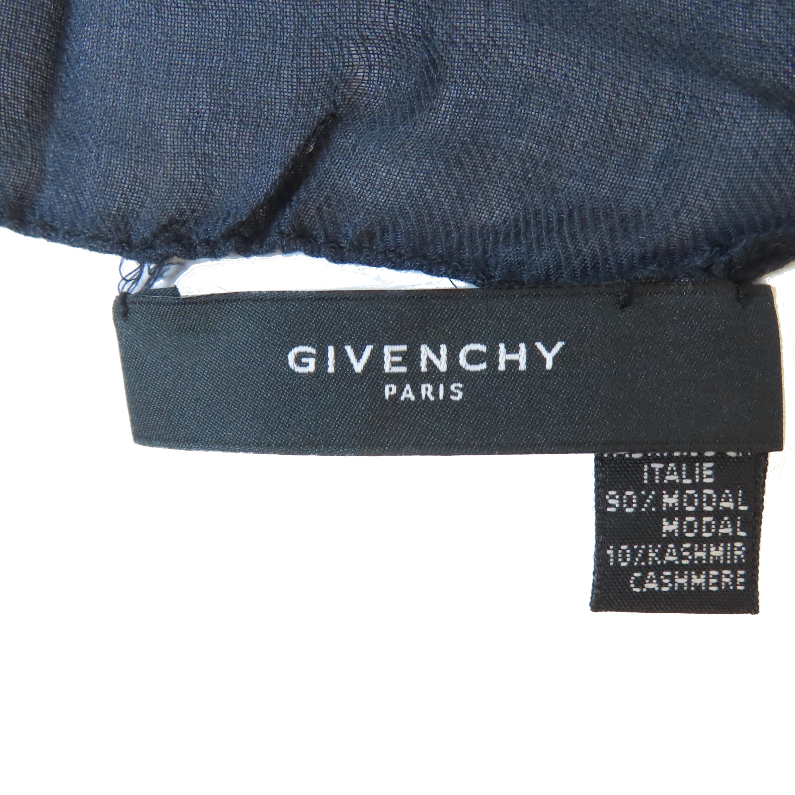 GIVENCHY 【激減優惠】莫代爾纖維/羊絨Shawl披肩深藍色
