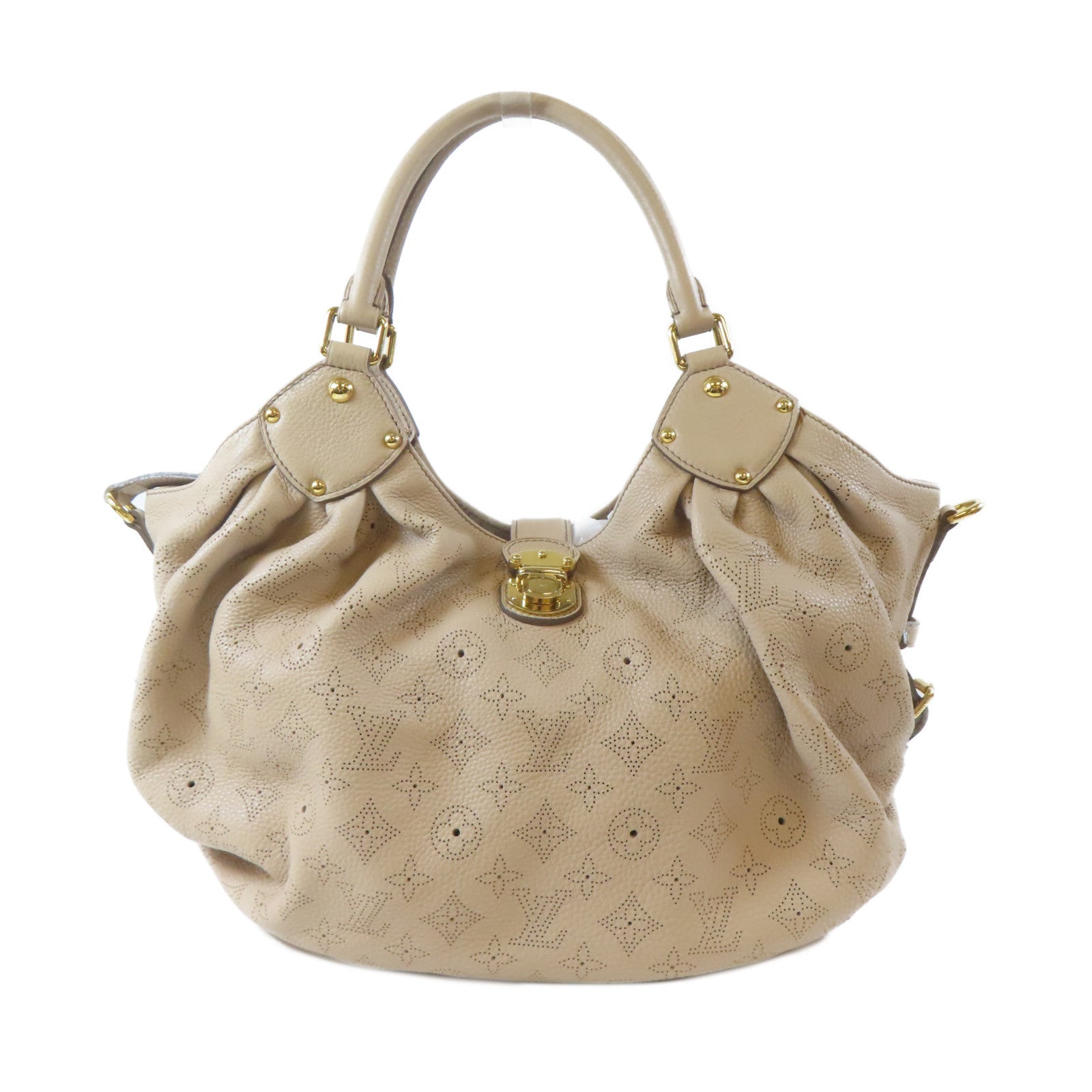 LOUIS VUITTON Mahina Mahina Neo L金扣肩背袋淺啡色