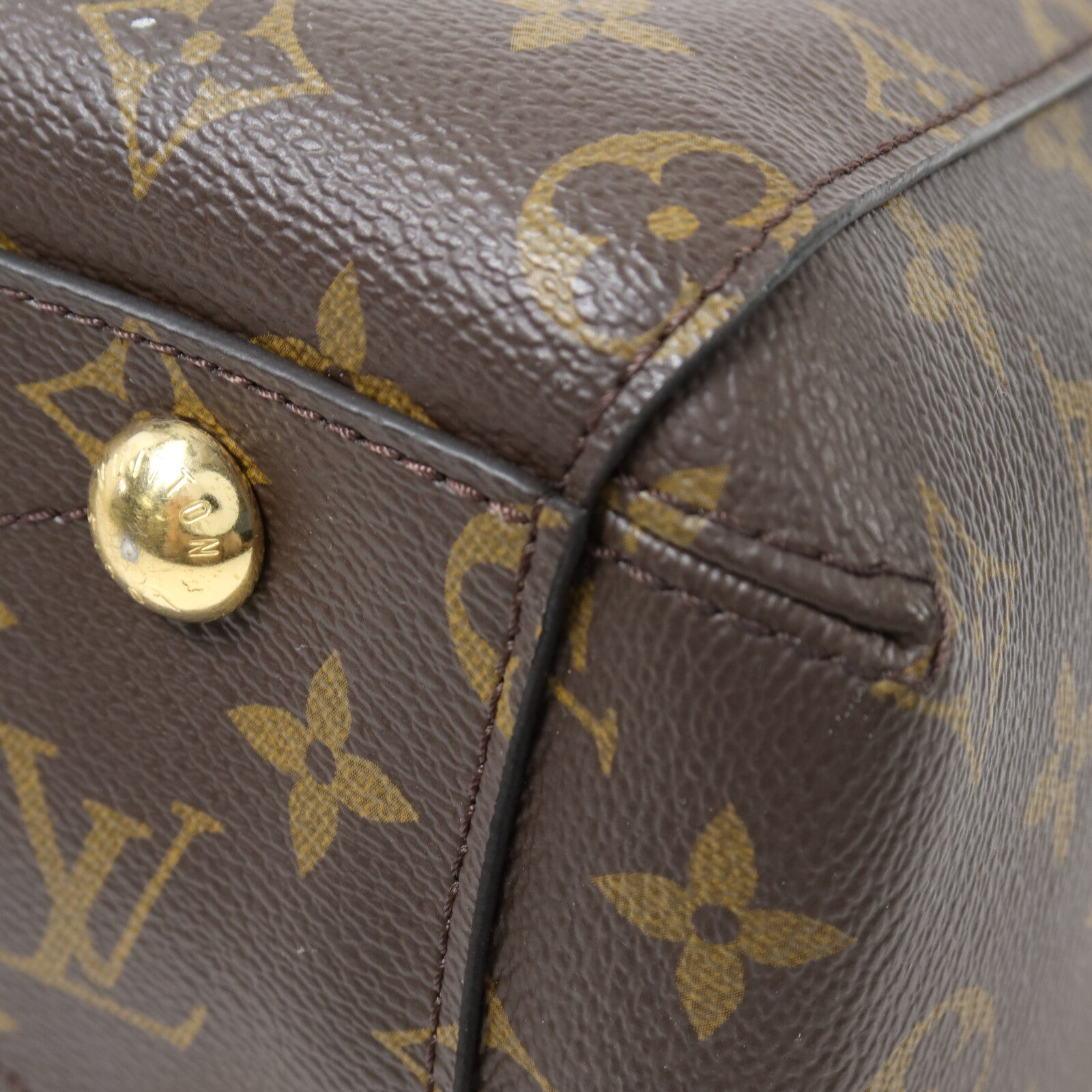 LOUIS VUITTON Monogram Montaigne BB金扣手挽肩背兩用袋棕色