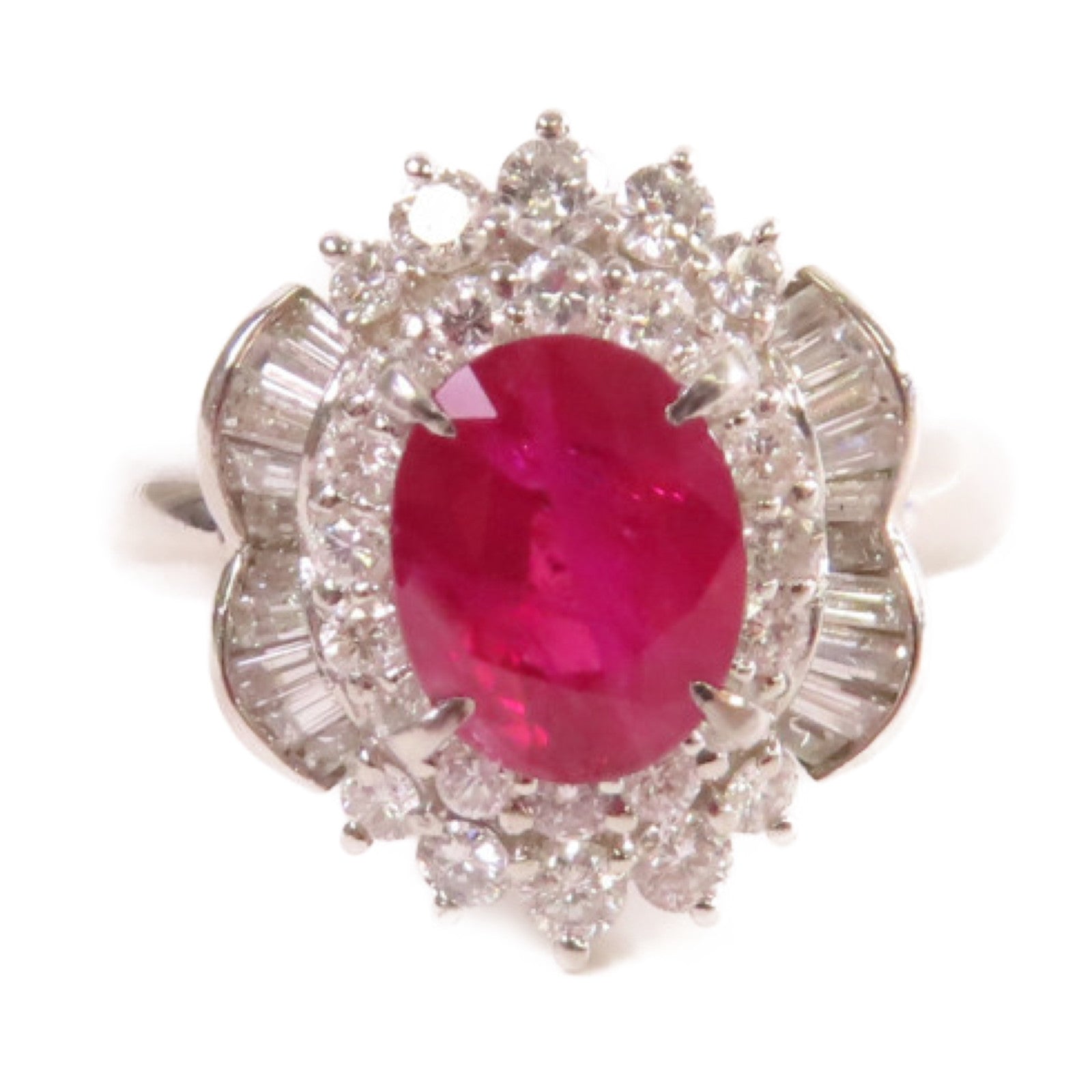 JEWELRY 【激減優惠】PT900鉑金/2.13ct紅寶石/0.84ct鑽石Ruby Ring戒指US#5.5