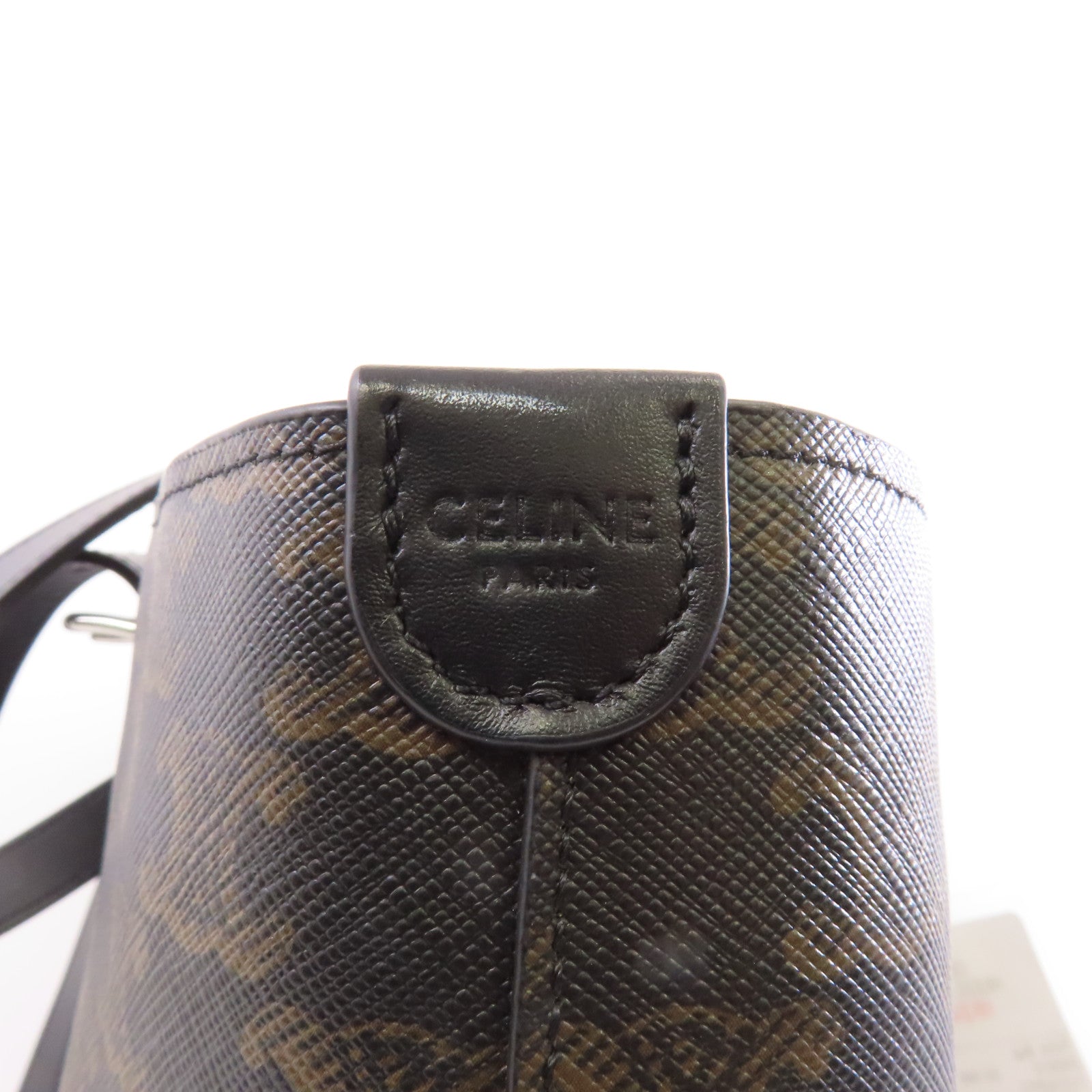 CELINE 【激減優惠】塗層帆布/皮革Shoulder Tote銀扣肩背袋/手挽袋黑色/啡色