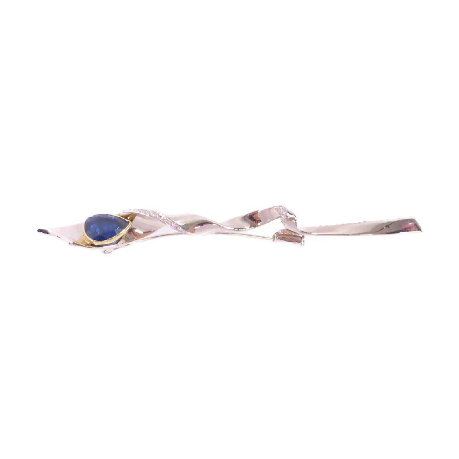 JEWELRY 【激減優惠】PT900鉑金/18K白金/2.84ct藍寶石/0.686ct鑚石Sapphire Diamond Brooch胸針