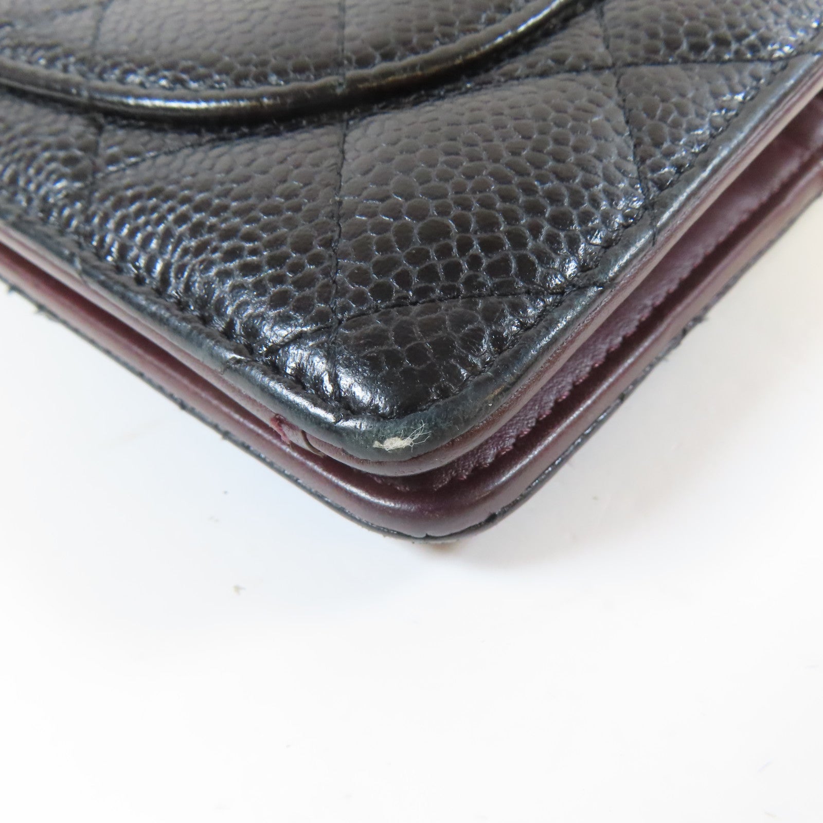 CHANEL 菱格Caviar皮革Long Bifold Wallet金扣長錢包黑色