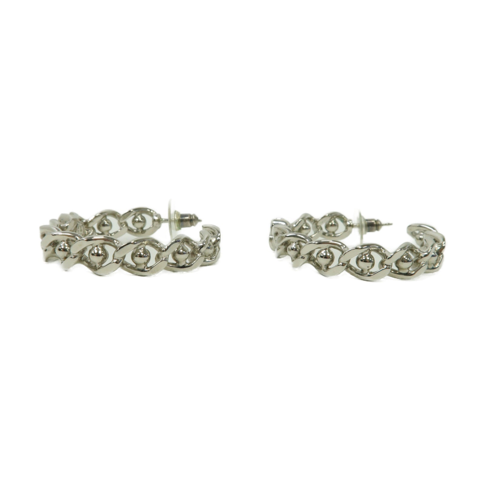 CHANEL 金屬Hoop Earrings耳環銀色
