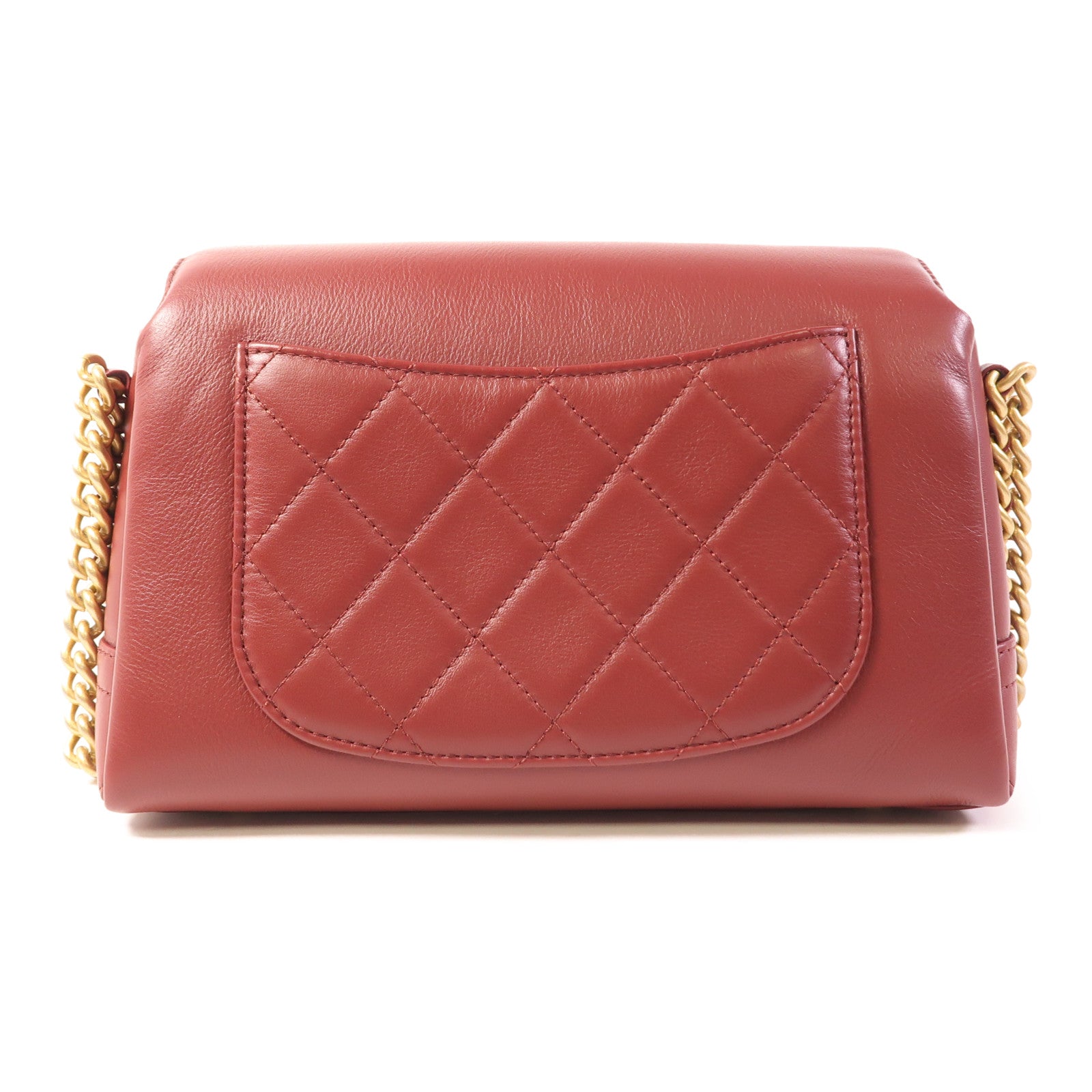 CHANEL 牛皮皮革Chain Shoulder Bag金扣鏈帶肩背袋