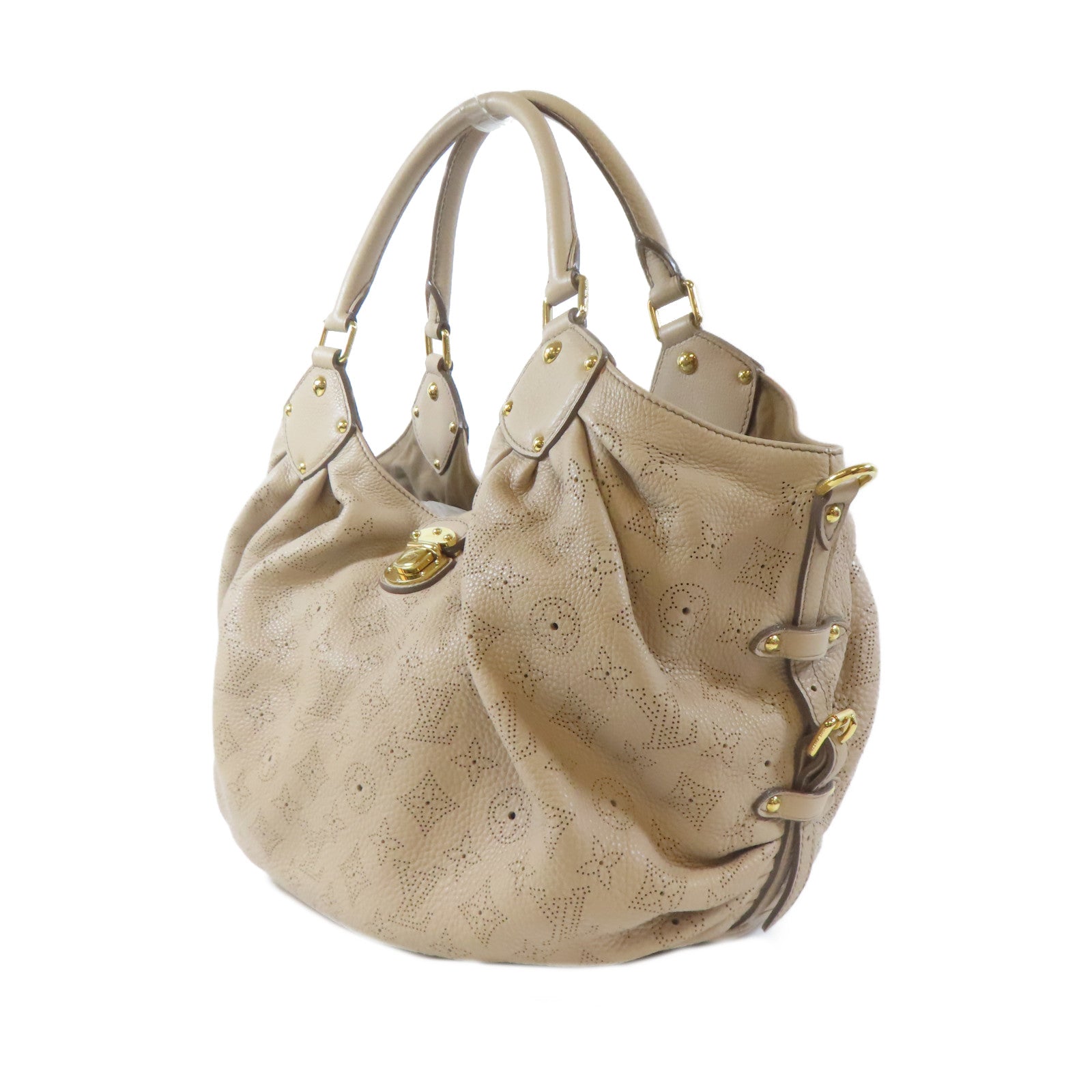 LOUIS VUITTON Mahina Mahina Neo L金扣肩背袋淺啡色