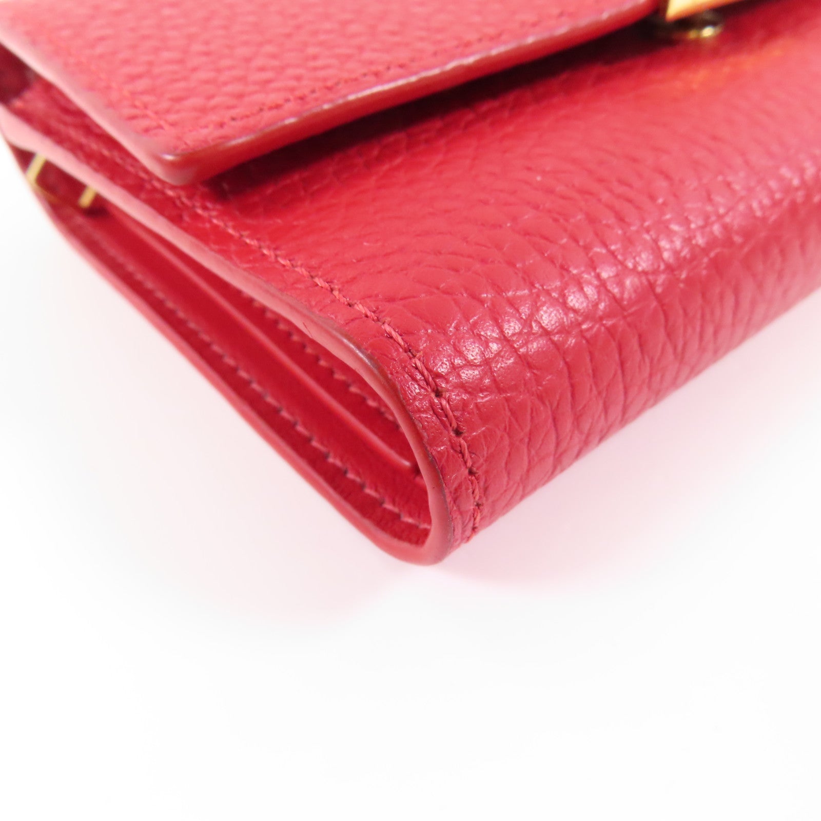 LOUIS VUITTON 牛皮皮革Capucines金扣錢包