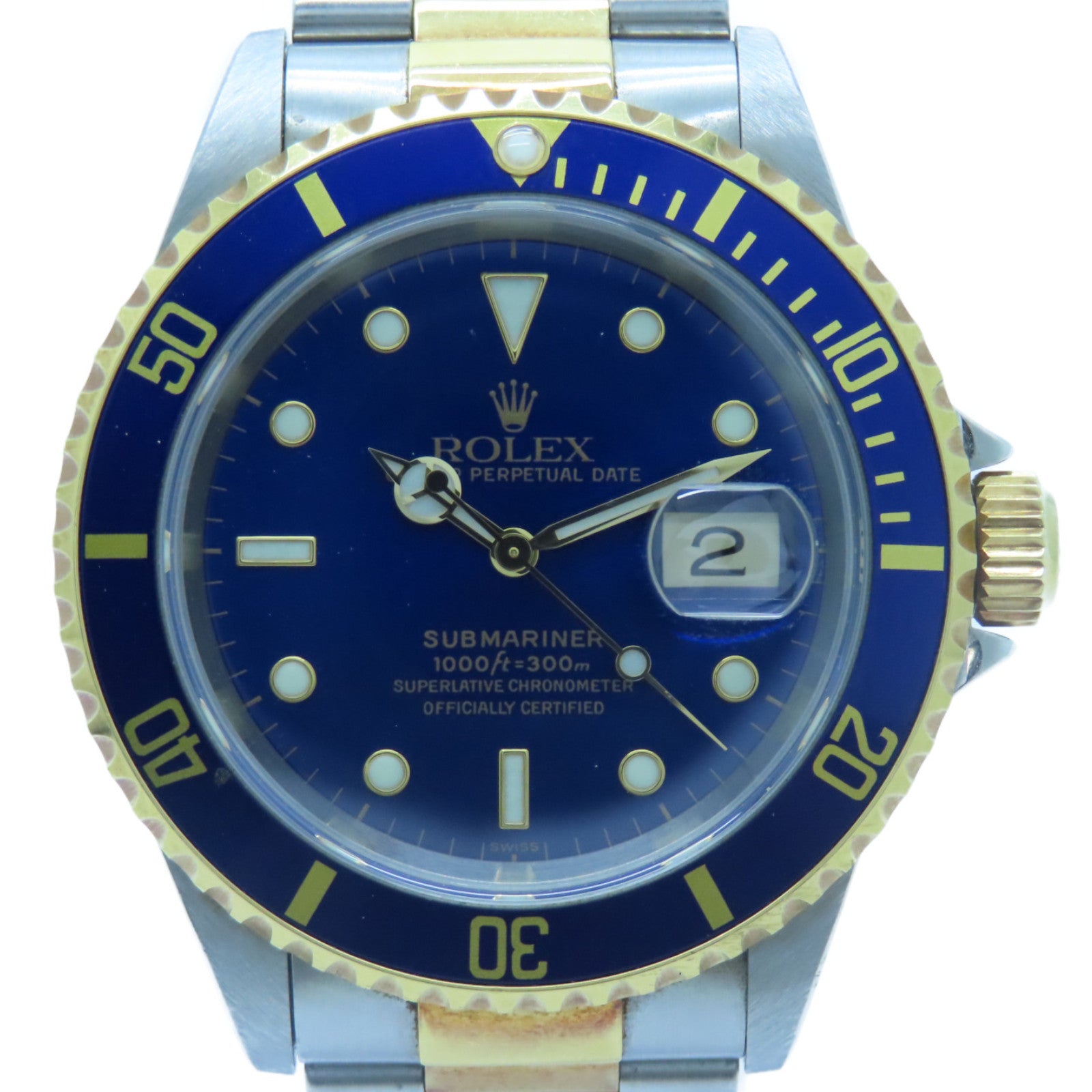 ROLEX Submarinar Date 18K黃金/不鏽鋼手錶自動機芯藍色