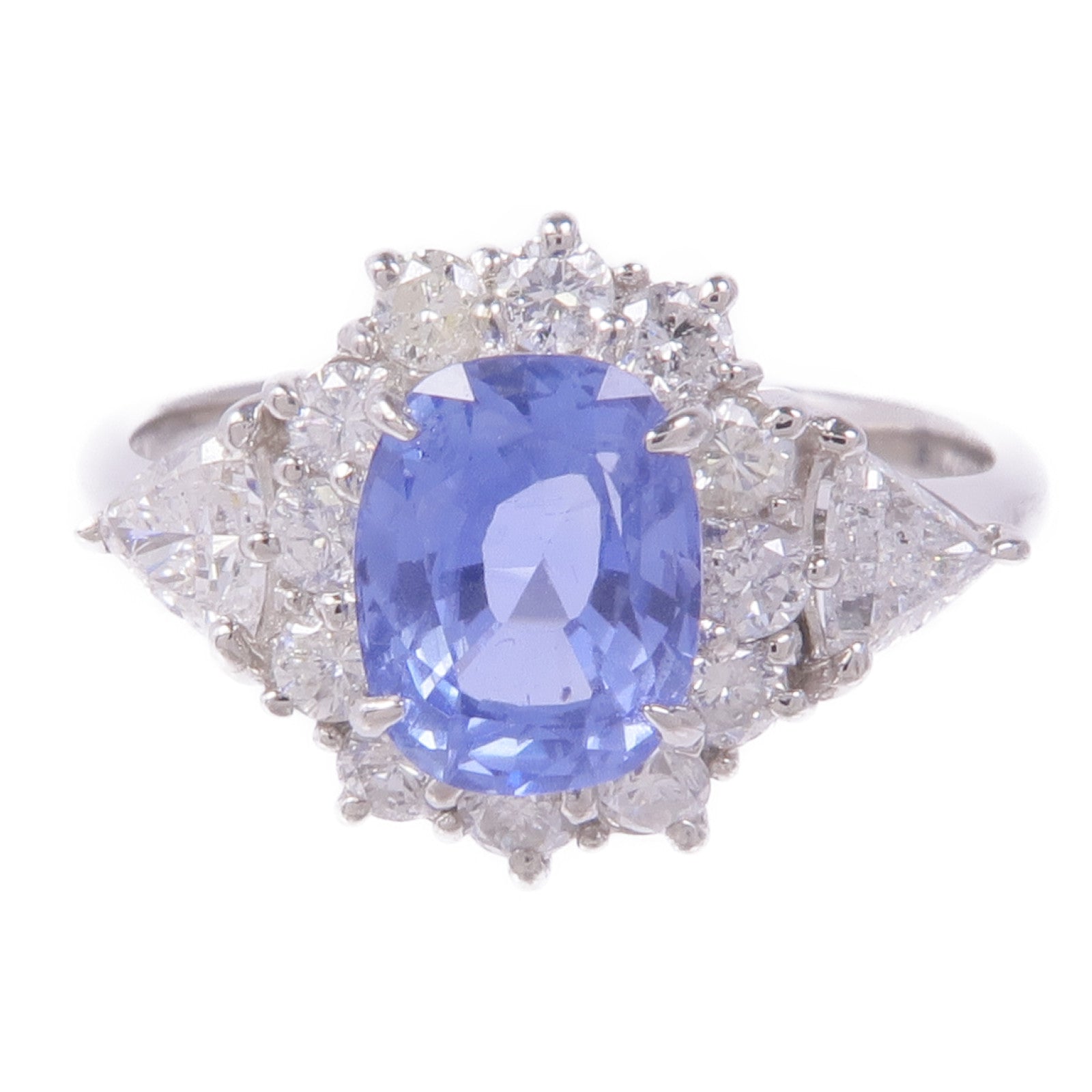 JEWELRY PT900鉑金Sapphire Diamond Ring藍寶石/鑽石戒指US#6.25
