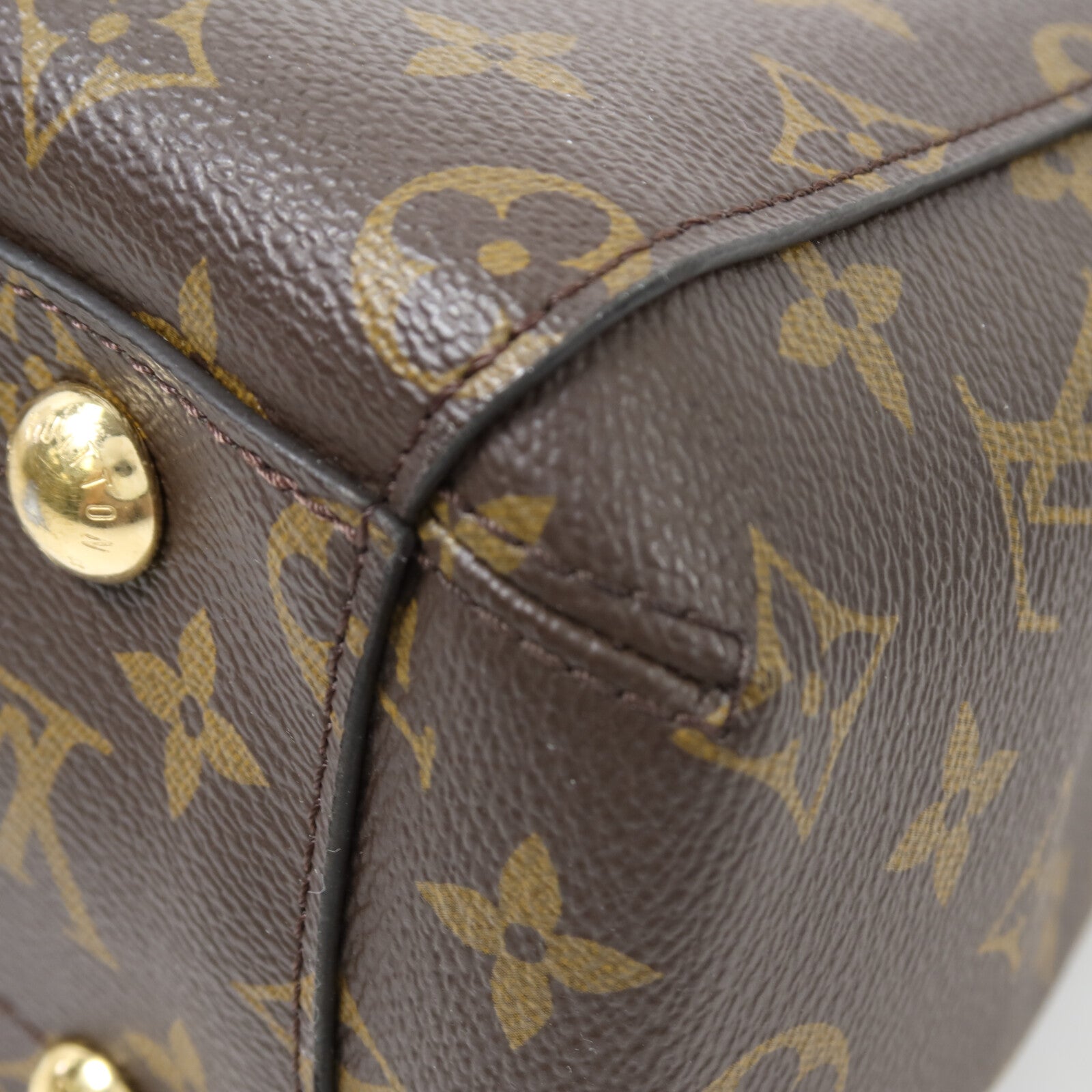 LOUIS VUITTON Monogram Montaigne BB金扣手挽肩背兩用袋棕色