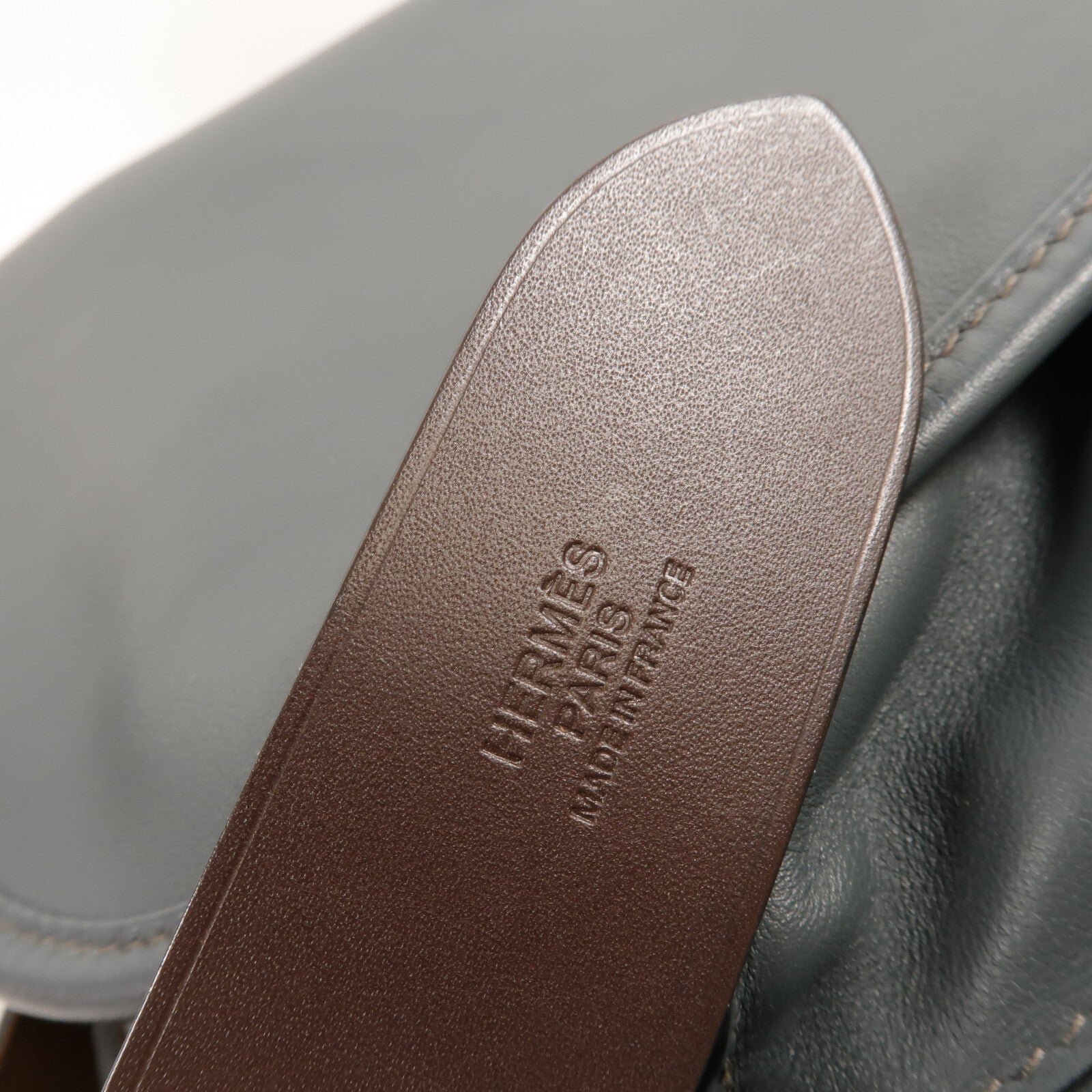 HERMES Swift皮革Barda 35銀扣肩背袋Blue Orage