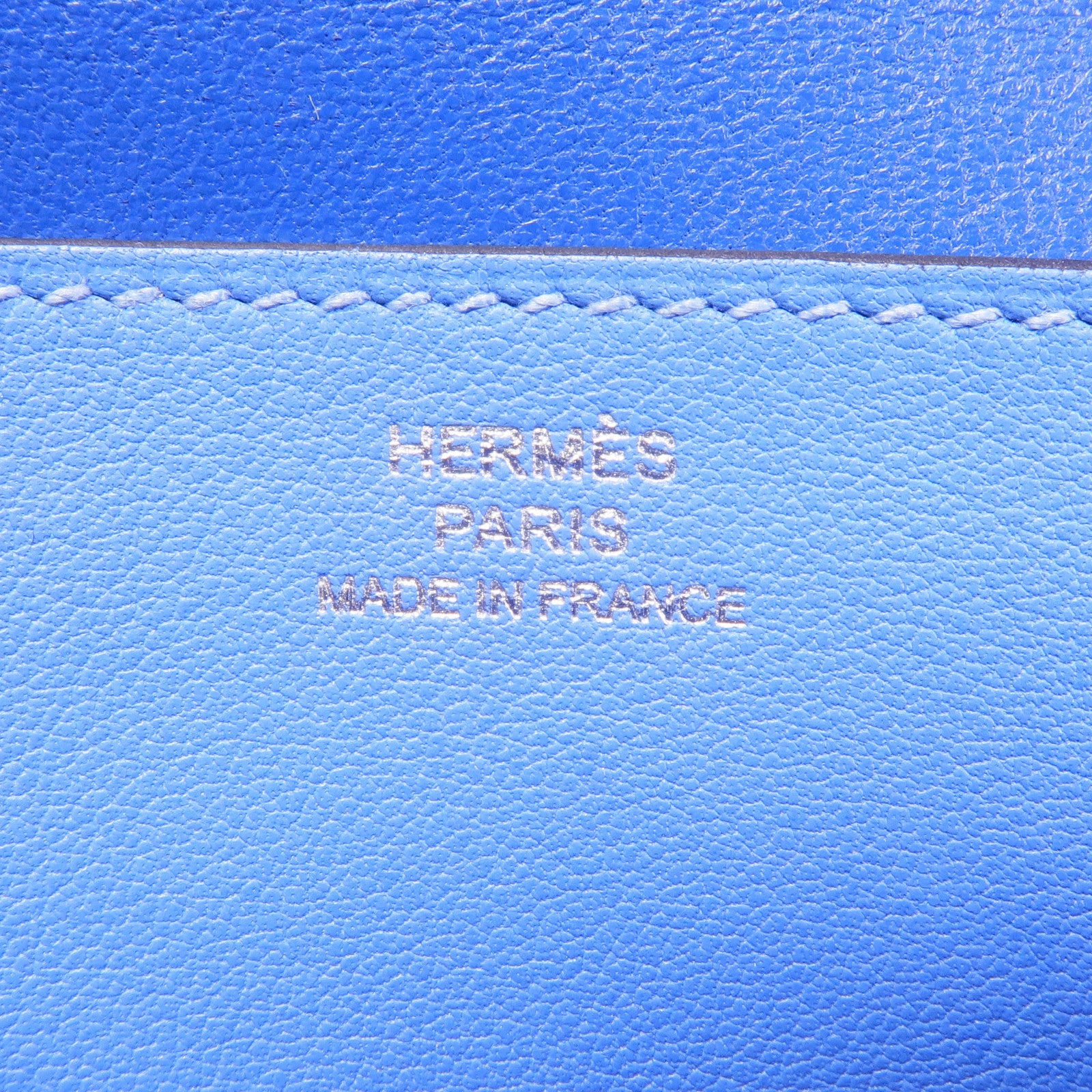 HERMES Swift皮革Dogon GM銀扣長錢包Blue