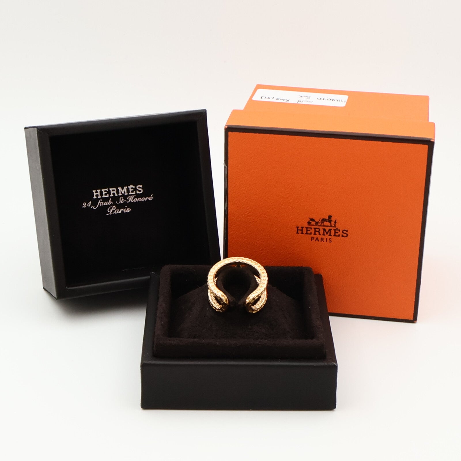 HERMES 18K黃金Chaine d'ancre Danae Ring戒指Hermes#51/US#5.75