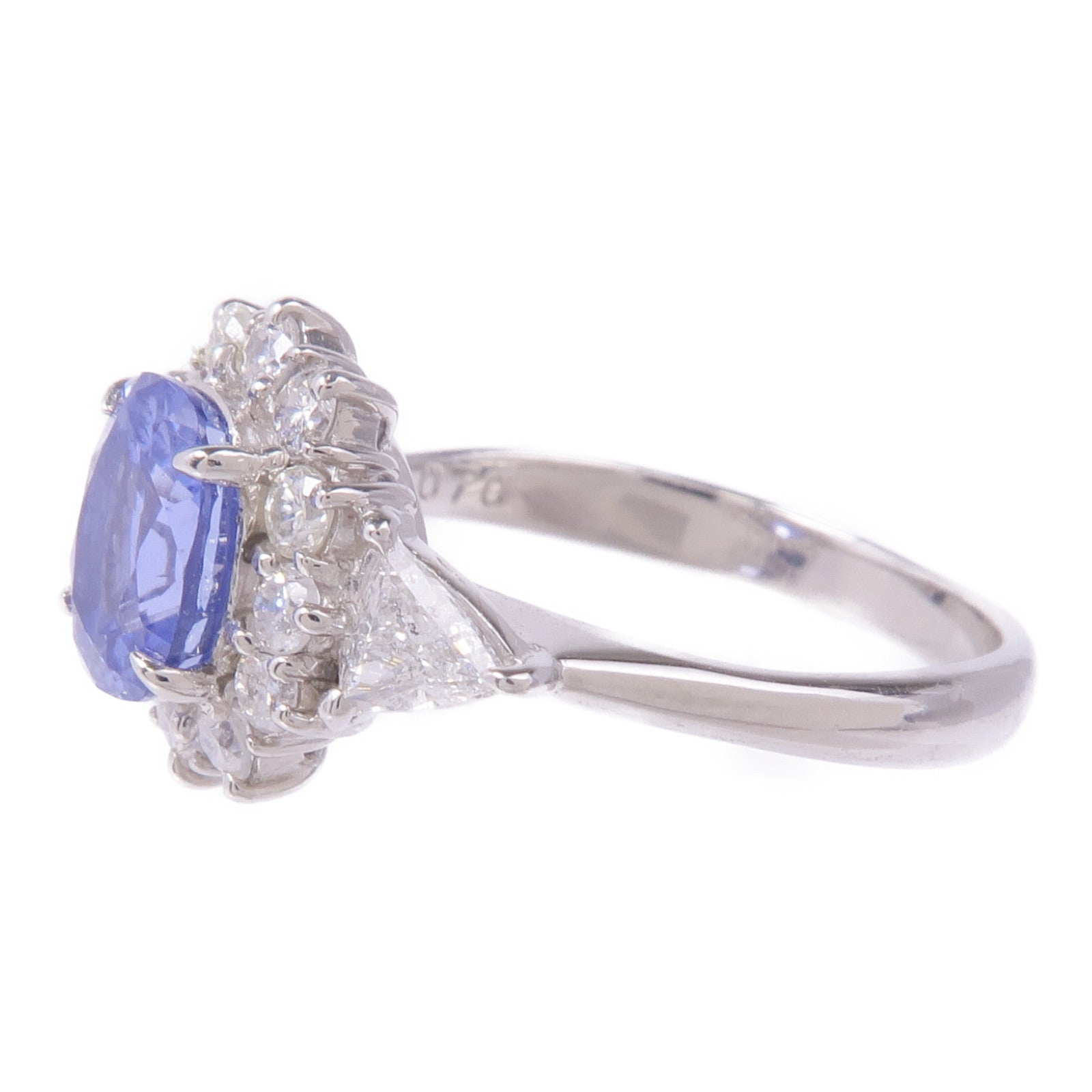 JEWELRY PT900鉑金Sapphire Diamond Ring藍寶石/鑽石戒指US#6.25