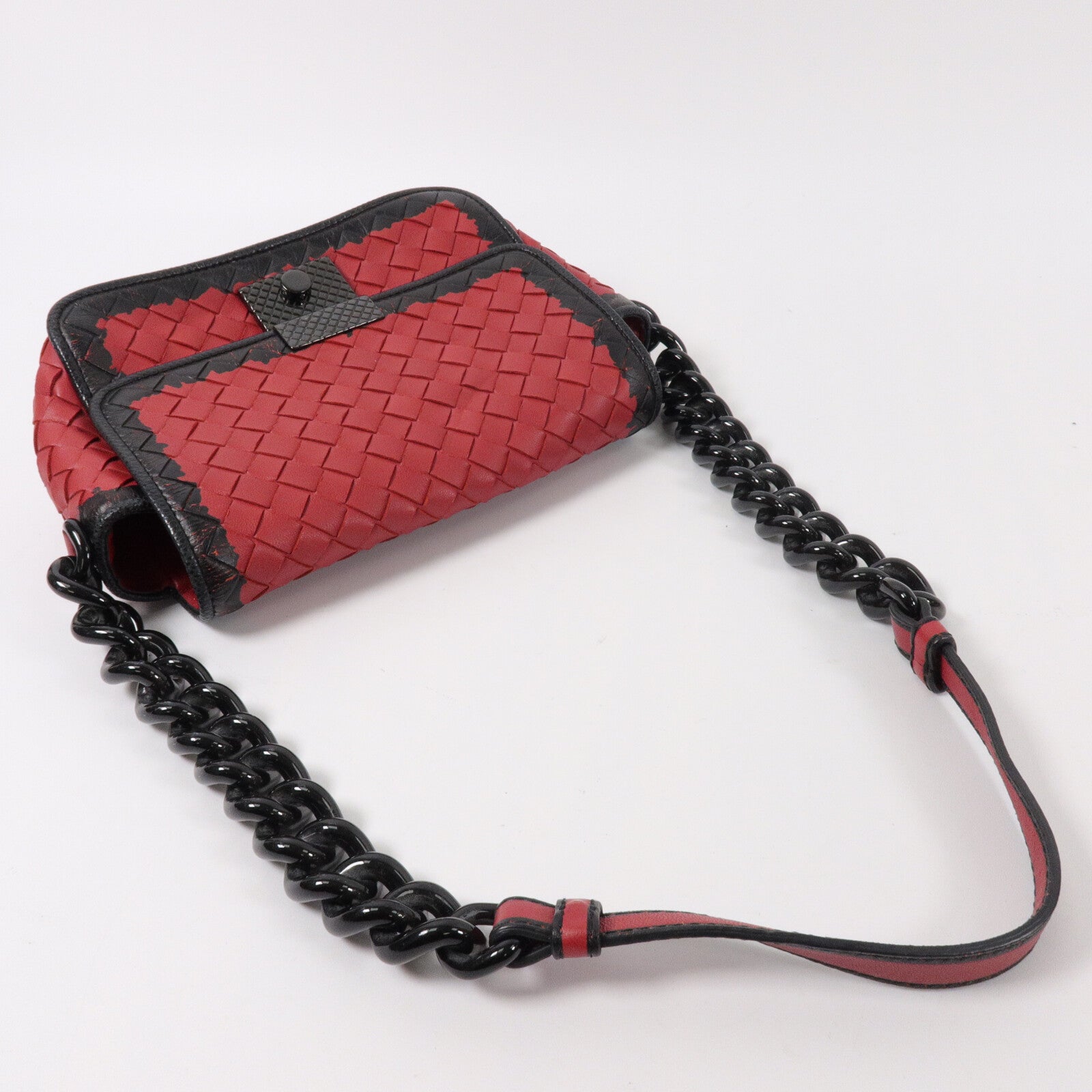 BOTTEGA VENETA 羊皮皮革Shoulder Bag鏈帶肩背袋