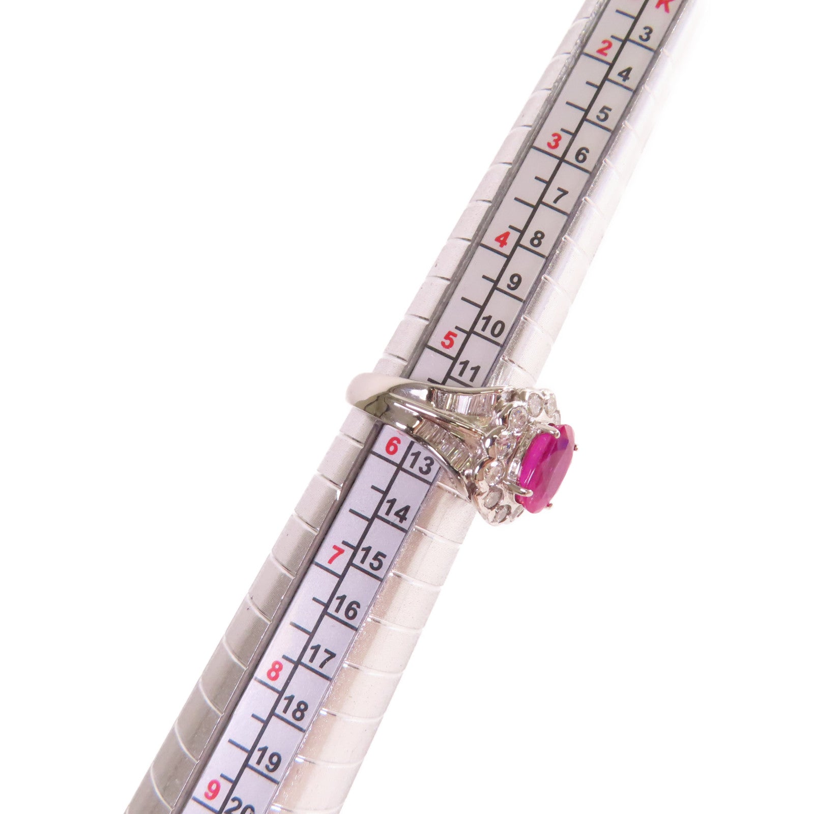 JEWELRY 【激減優惠】PT900鉑金/2.10ct紅寶石/1.12ct鑽石Ruby Ring戒指US#5.5
