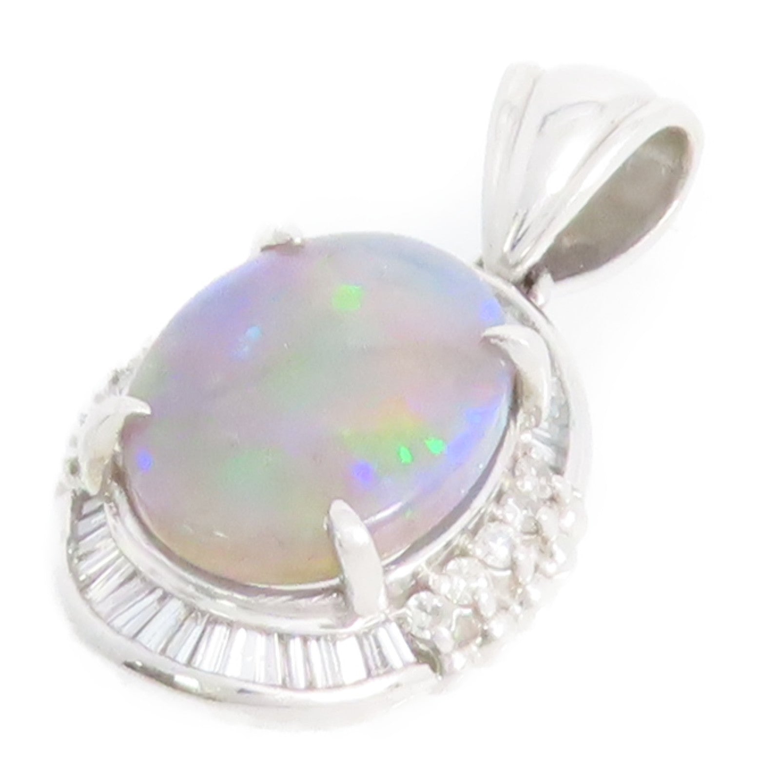 JEWELRY PT900鉑金/蛋白石Opal Pendant Top吊墜頭扣