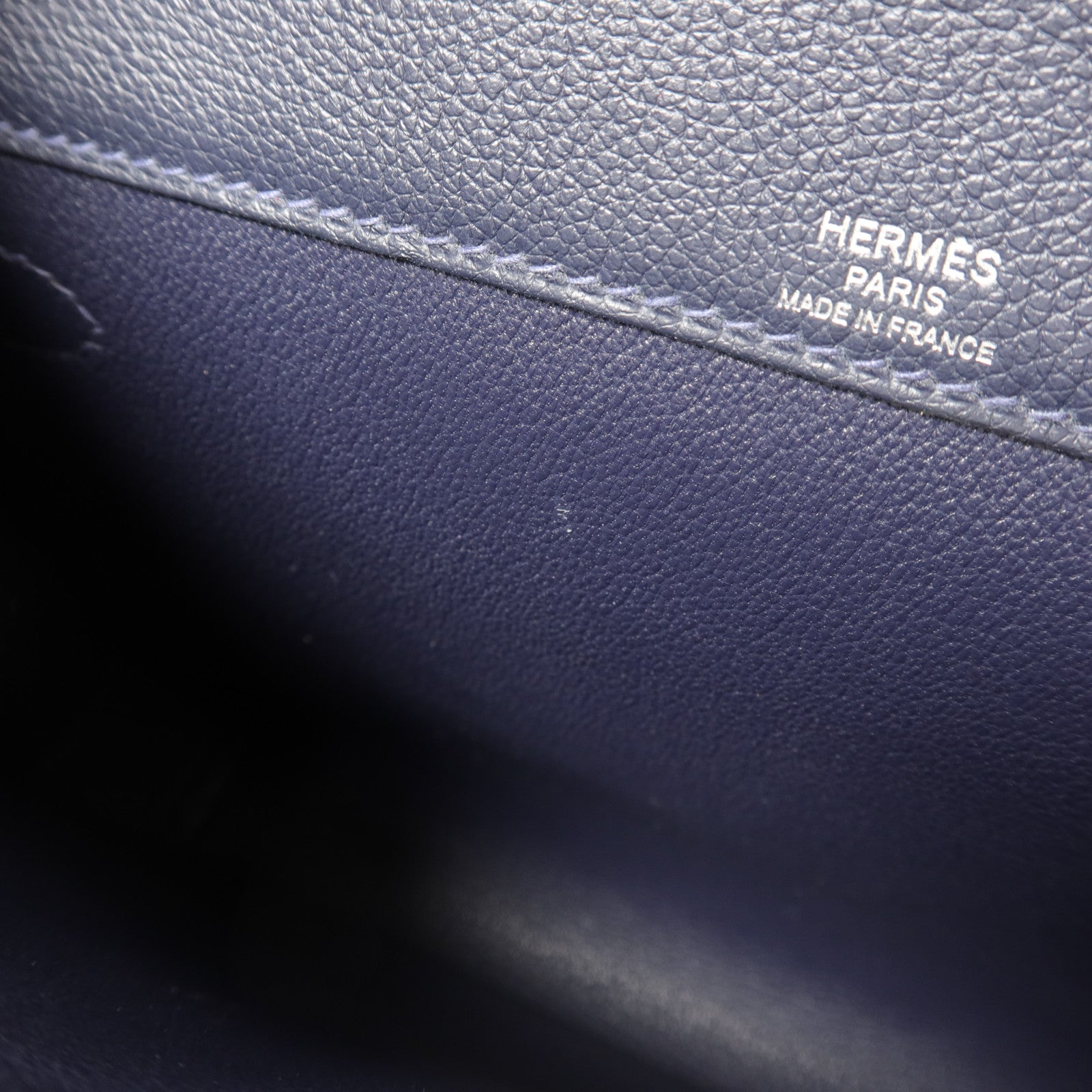 HERMES Woolycot/Togo皮革Kelly Depeches 25手拿包Navy
