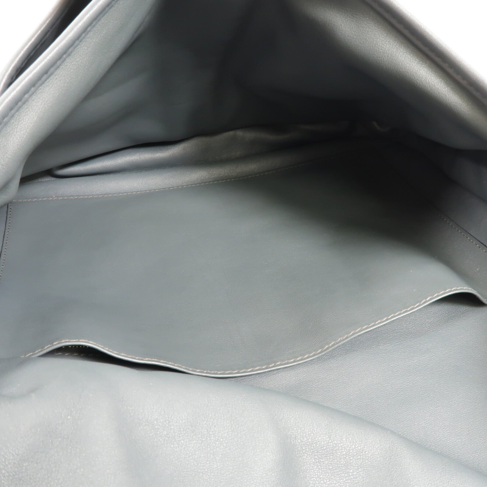 HERMES Swift皮革Barda 35銀扣肩背袋Blue Orage