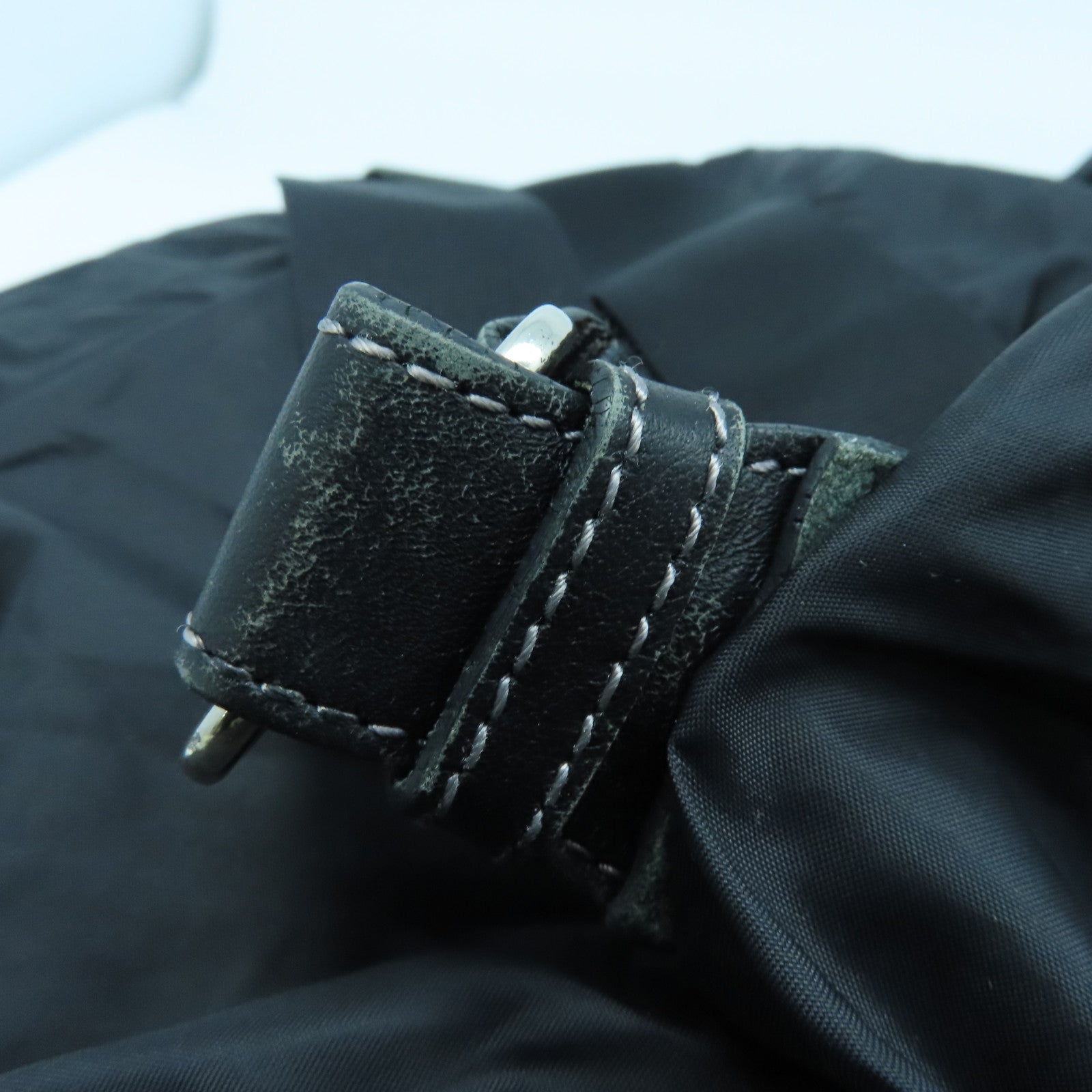 agnes b. 尼龍2way Shoulder Bag銀扣手挽肩背兩用袋黑色