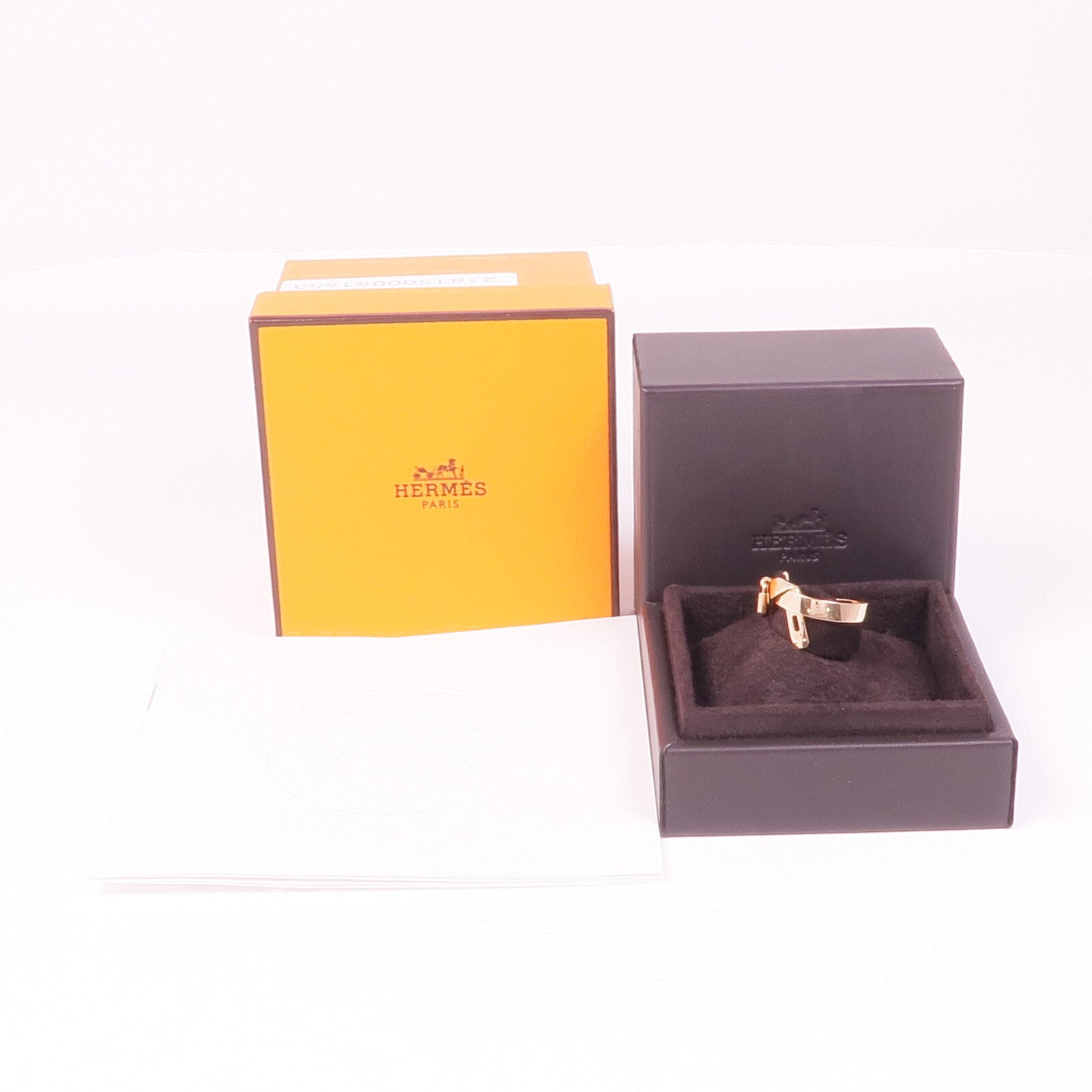 HERMES 18K玫瑰金Kelly Gavroche Ring戒指Hermes#52/US#6