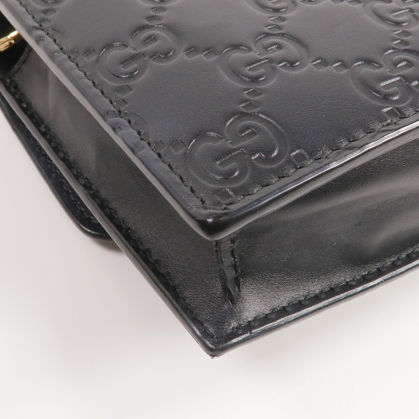 GUCCI 牛皮皮革Chain Shoulder Bag金扣鏈帶肩背袋