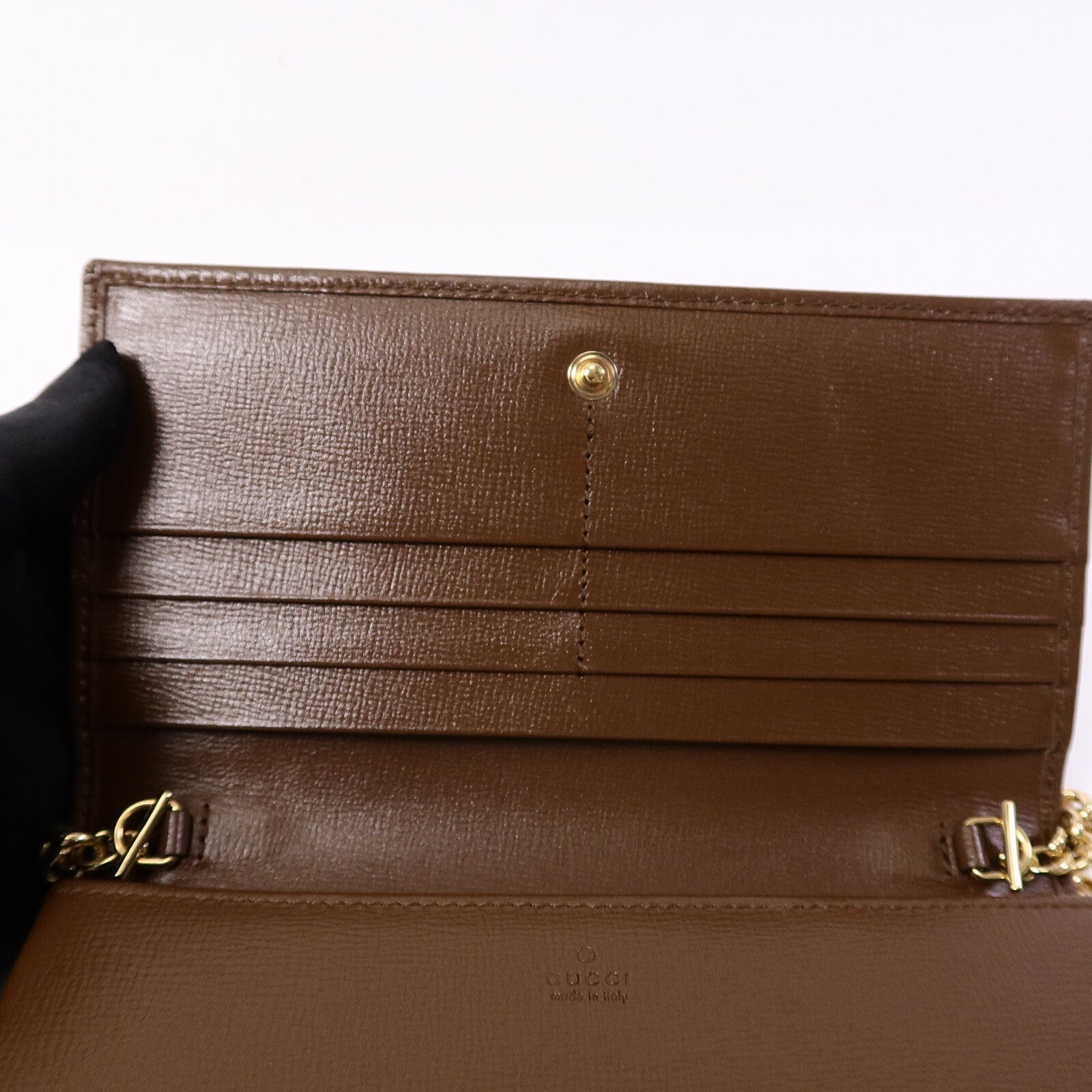 GUCCI 塗層帆布Horsebit1955 Wallet with Chain鏈帶肩背袋
