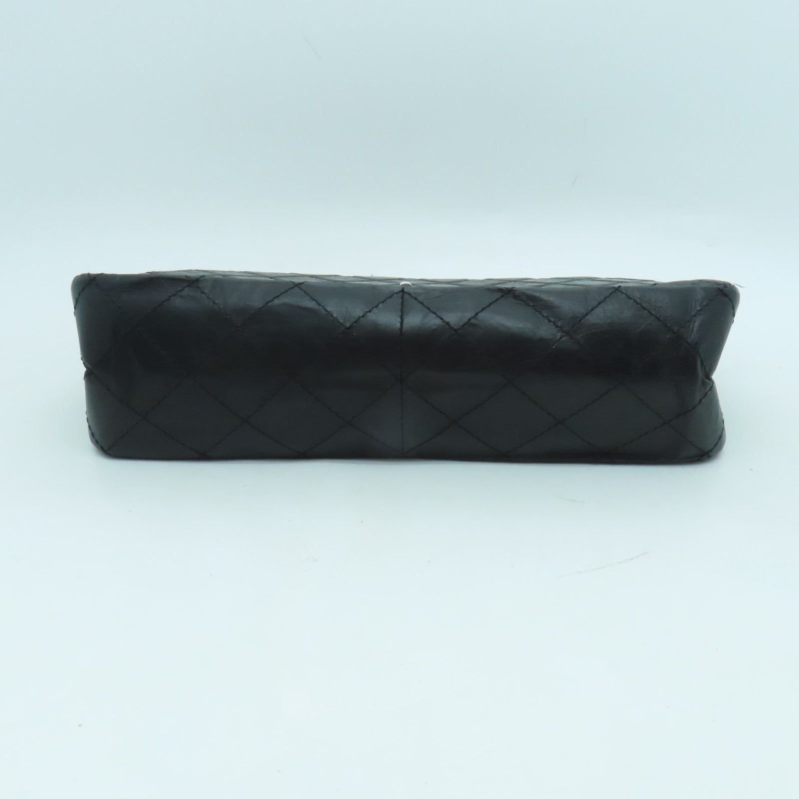 CHANEL 【清倉大減價】牛皮皮革2.55銀扣手挽肩背兩用袋黑色