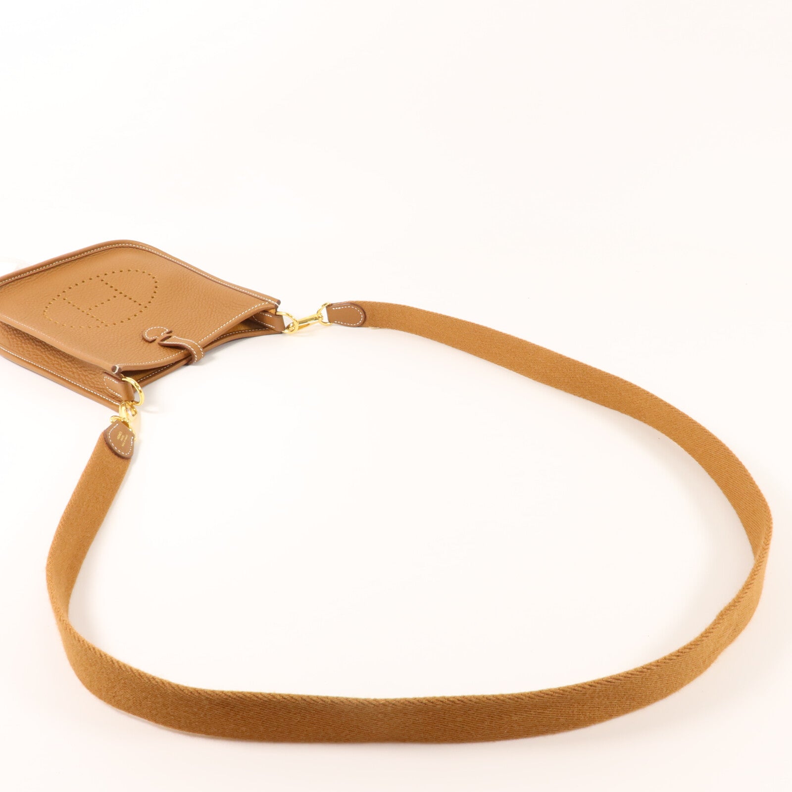 HERMES Clemence皮革Evelyne TPM肩背袋Gold
