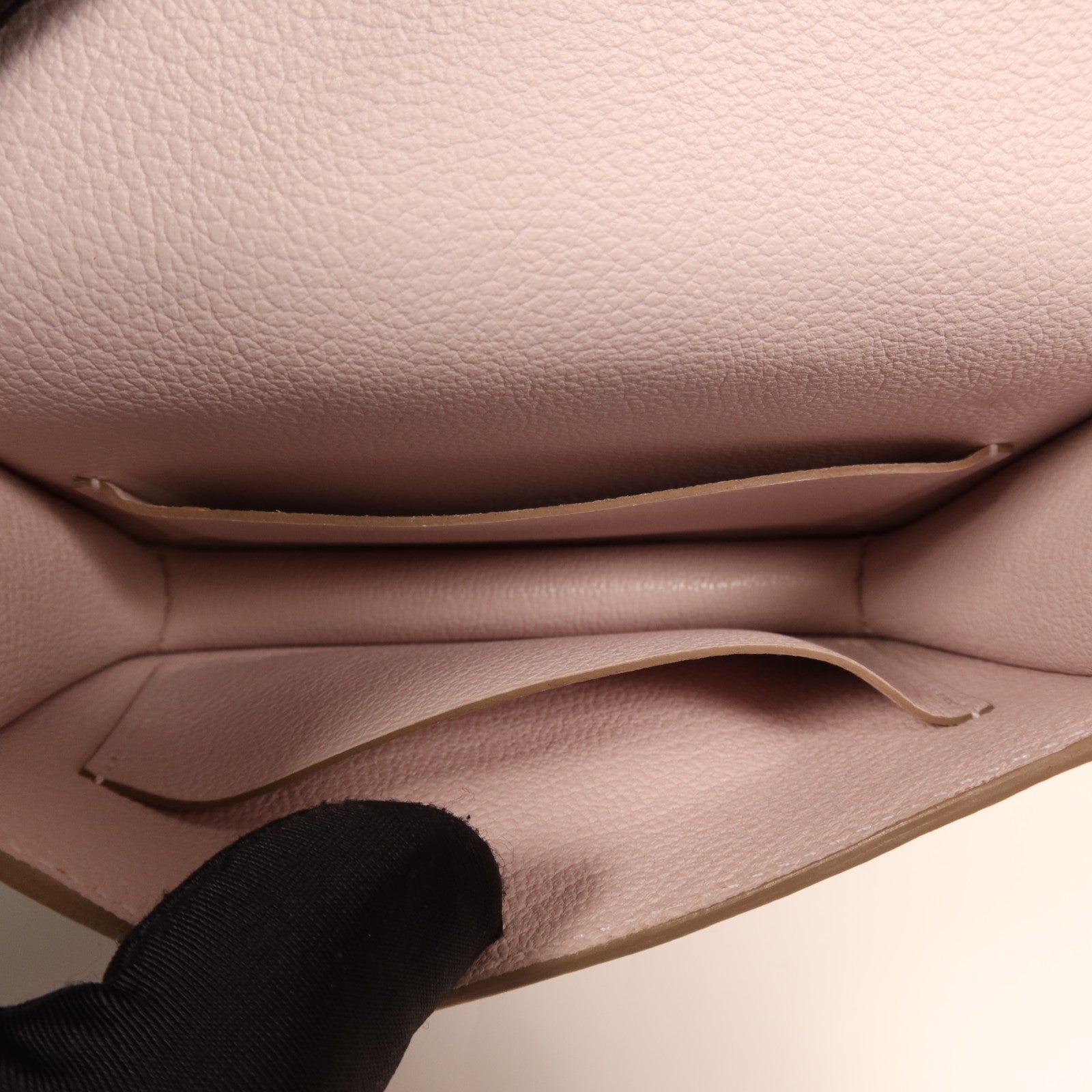 HERMES Evercolor皮革Constance Silm銀扣手拿包Rose Dragee