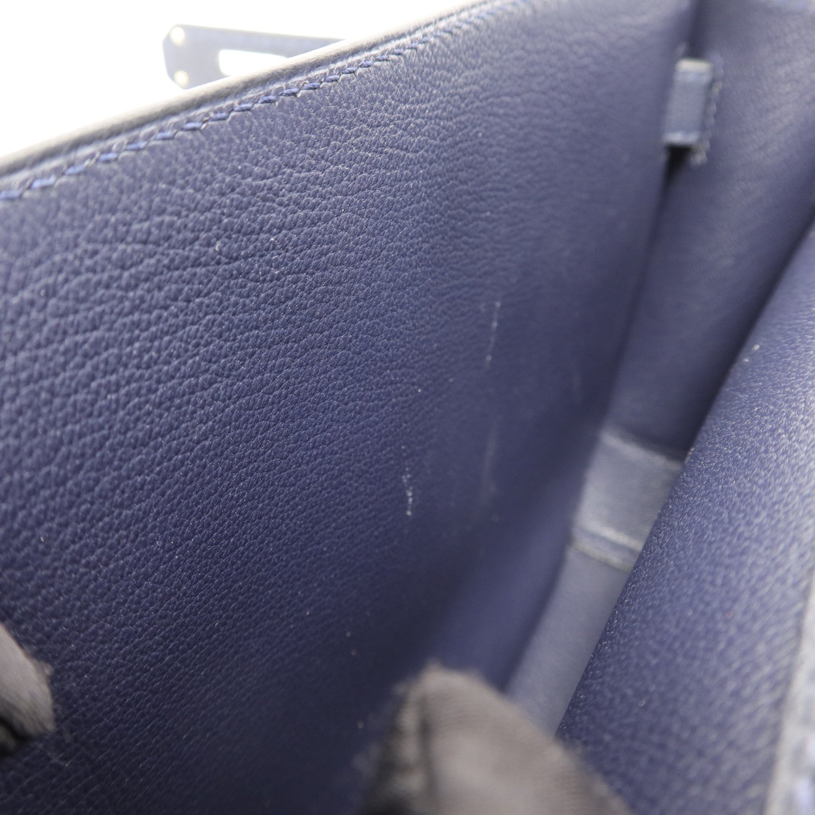 HERMES Woolycot/Togo皮革Kelly Depeches 25手拿包Navy