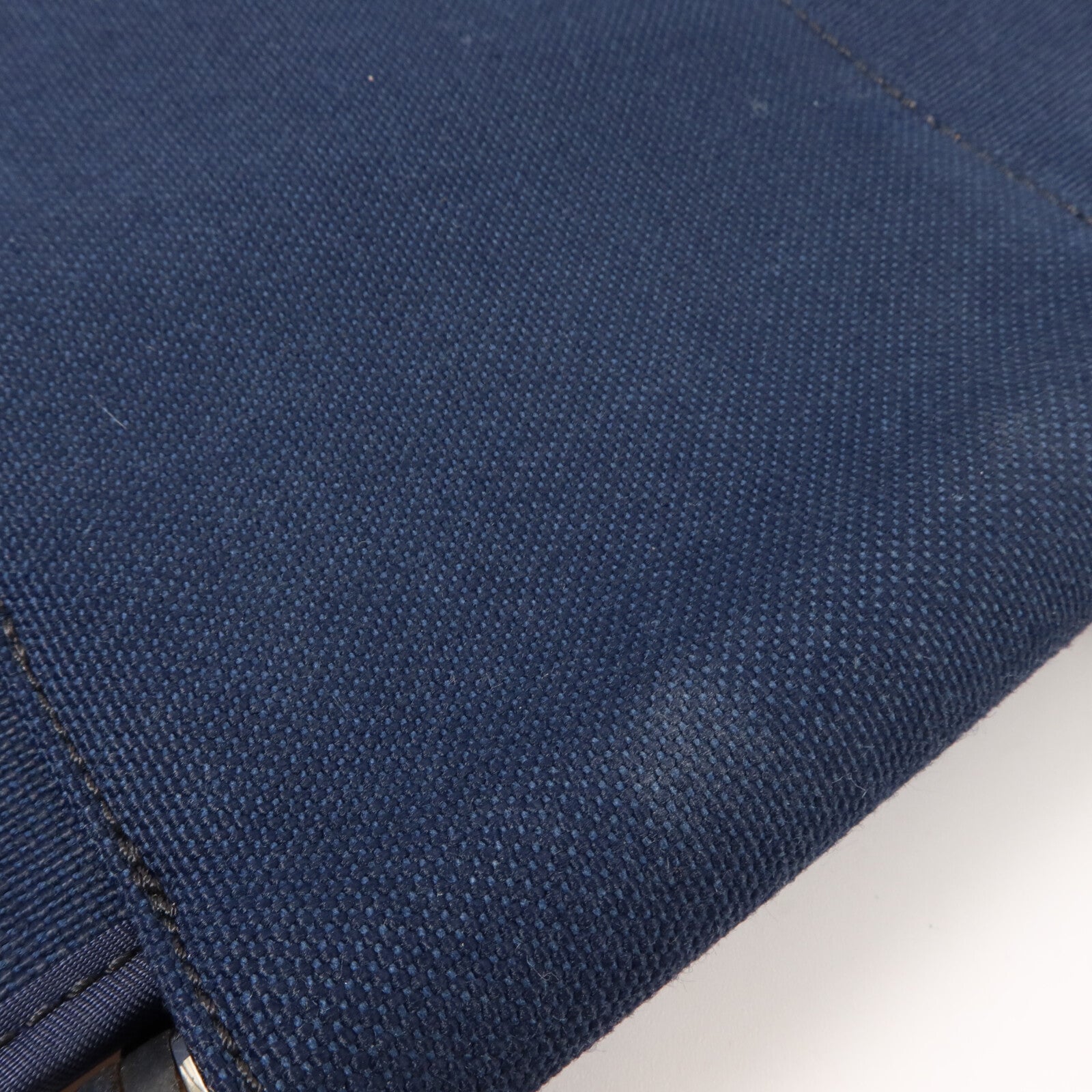 HERMES 帆布Cabag PM手挽肩背兩用袋Bleu Indigo