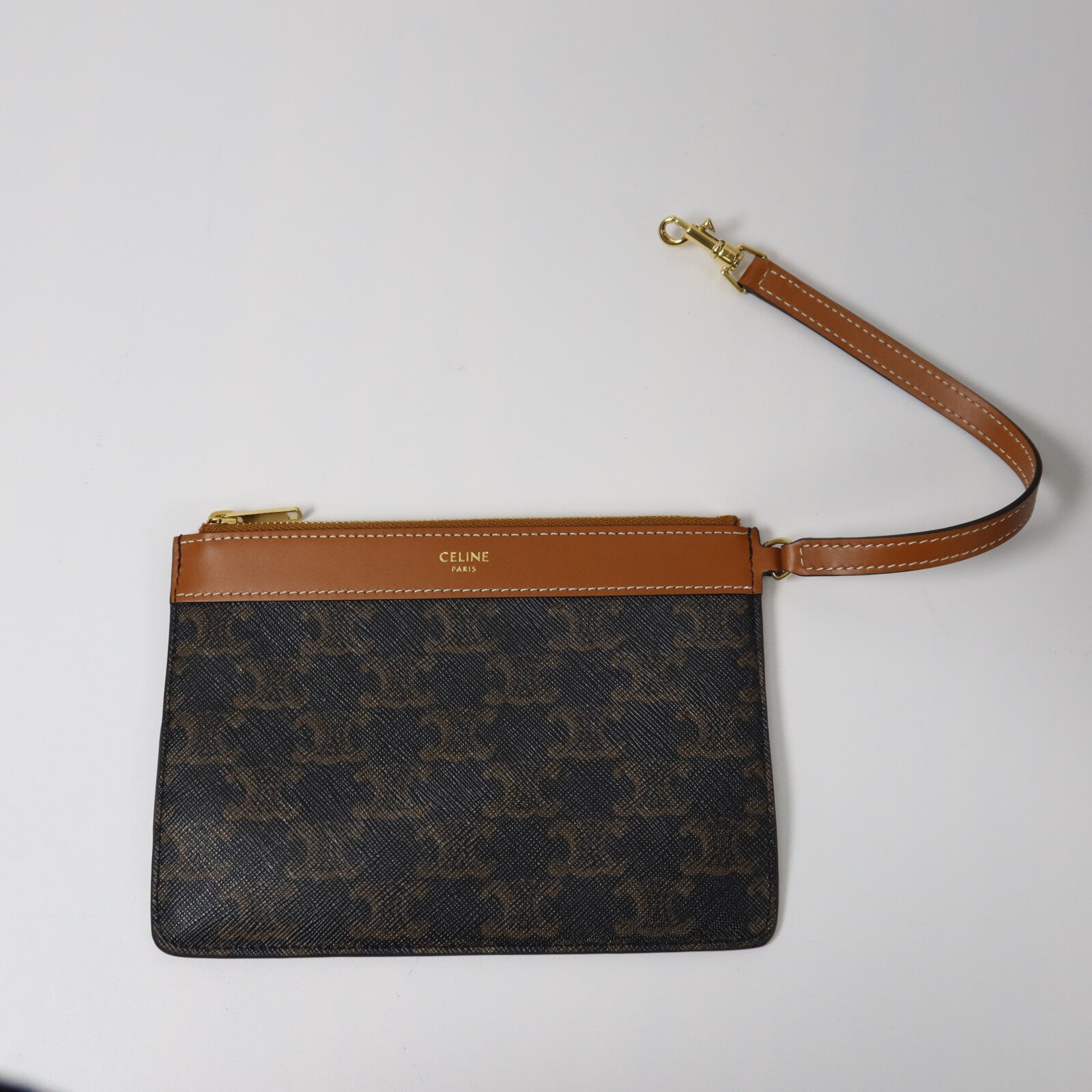 CELINE 塗層帆布/牛皮皮革Soft Shopper肩背袋