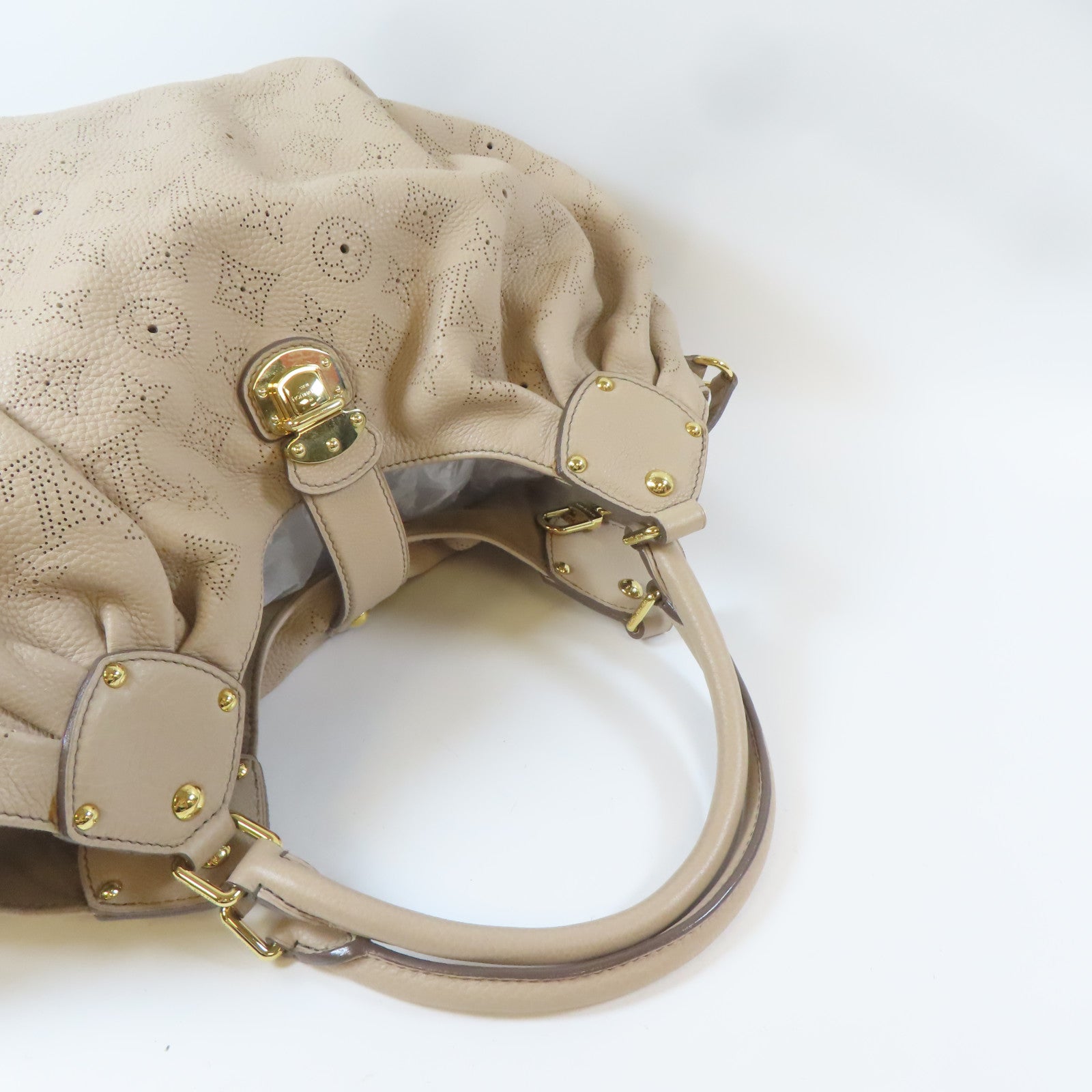LOUIS VUITTON Mahina Mahina Neo L金扣肩背袋淺啡色