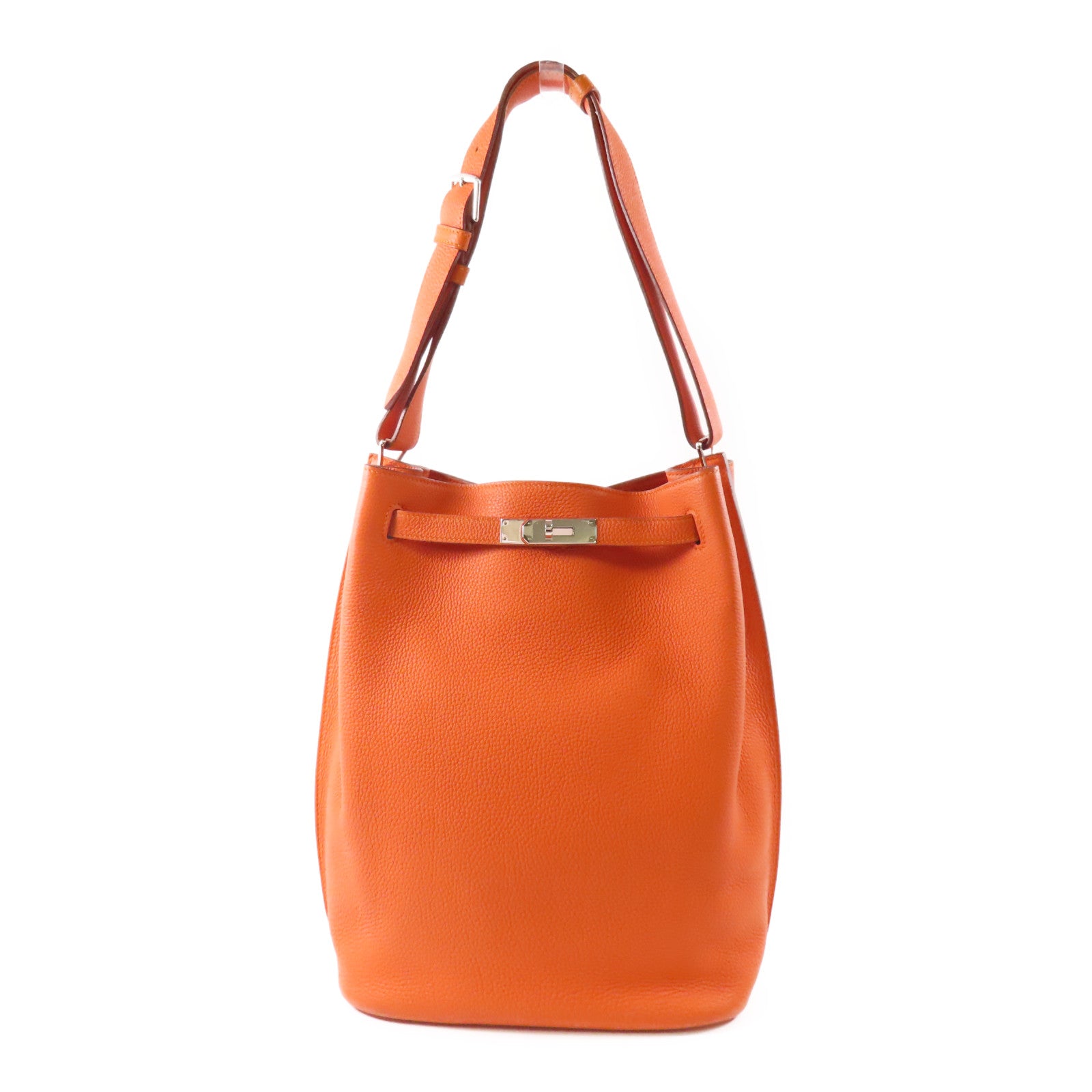 HERMES 【激減優惠】Togo皮革So Kelly 26銀扣肩背袋Feu