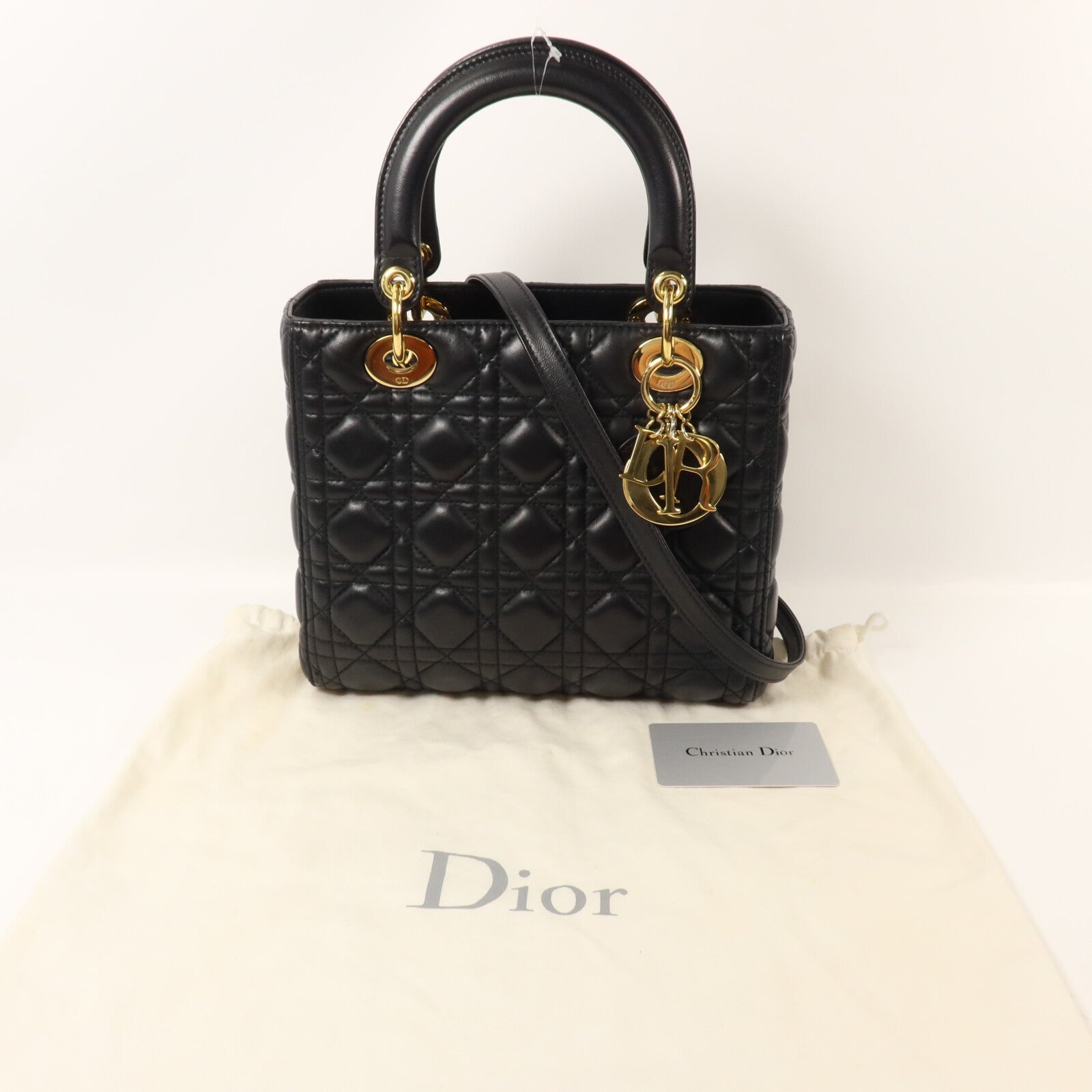 Dior 羊皮皮革Lady Dior手挽肩背兩用袋