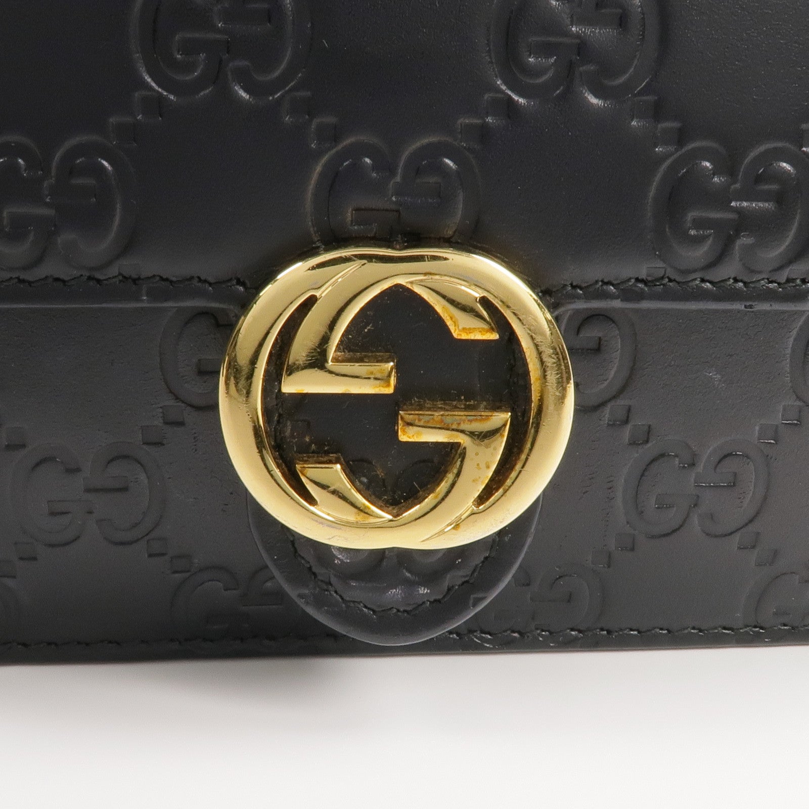 GUCCI 牛皮皮革Chain Shoulder Bag金扣鏈帶肩背袋