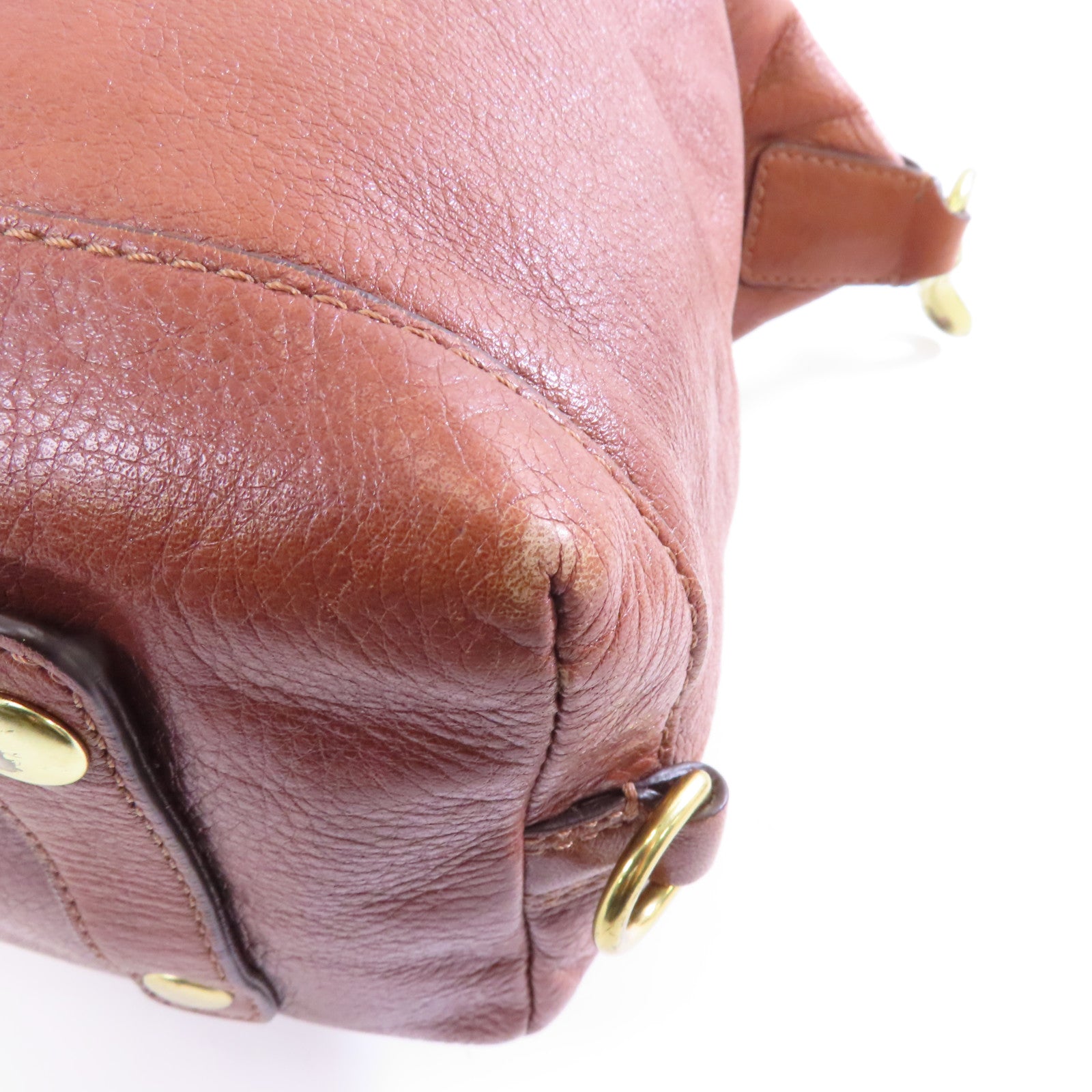 COACH 牛皮皮革2 Way Shoulder金扣手挽肩背兩用袋啡色