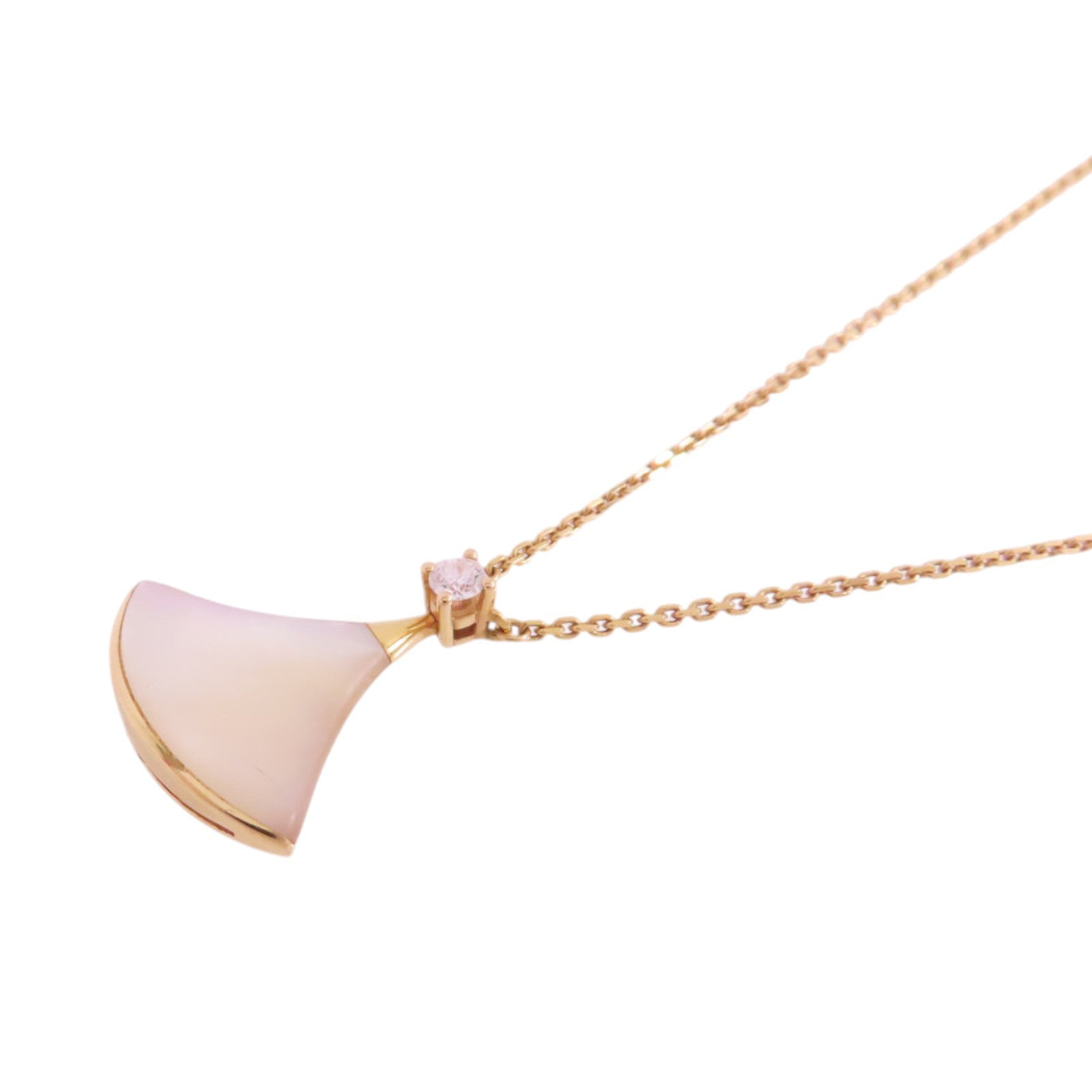 BVLGARI 18K玫瑰金/珍珠母/鑽石Diva's Dream Diamond Mother of Pearl Necklace項鏈