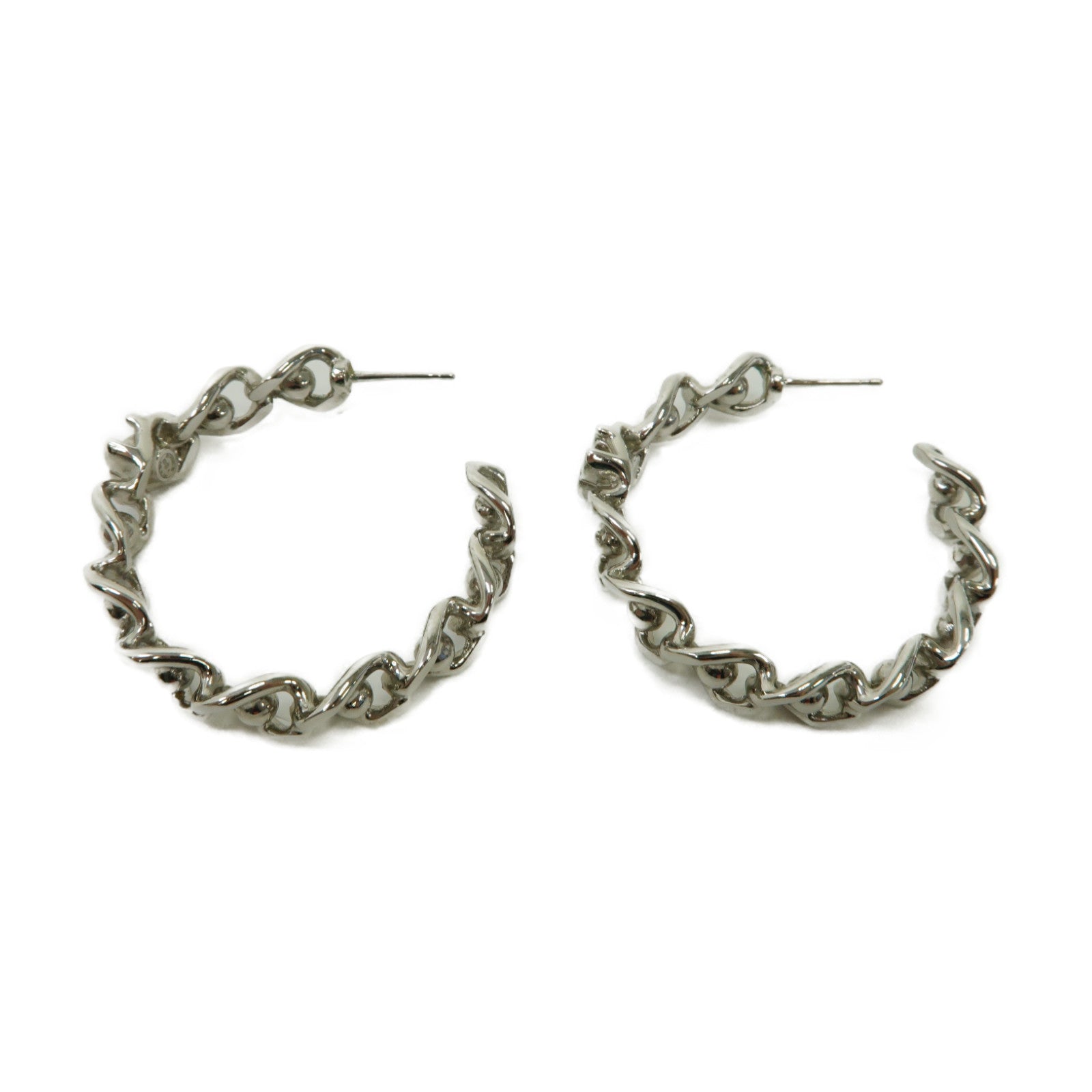 CHANEL 金屬Hoop Earrings耳環銀色