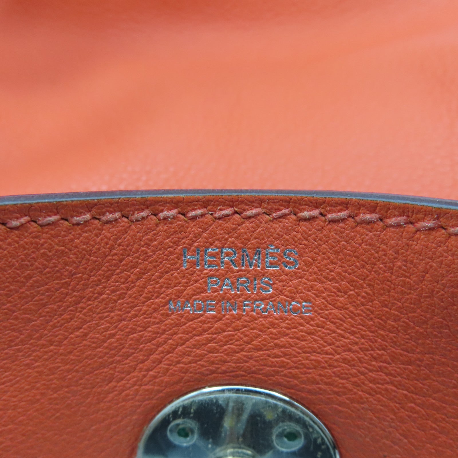HERMES 【激減優惠】Evercolor皮革Lindy 26銀扣肩背袋Orange Poppy罌粟花橘色