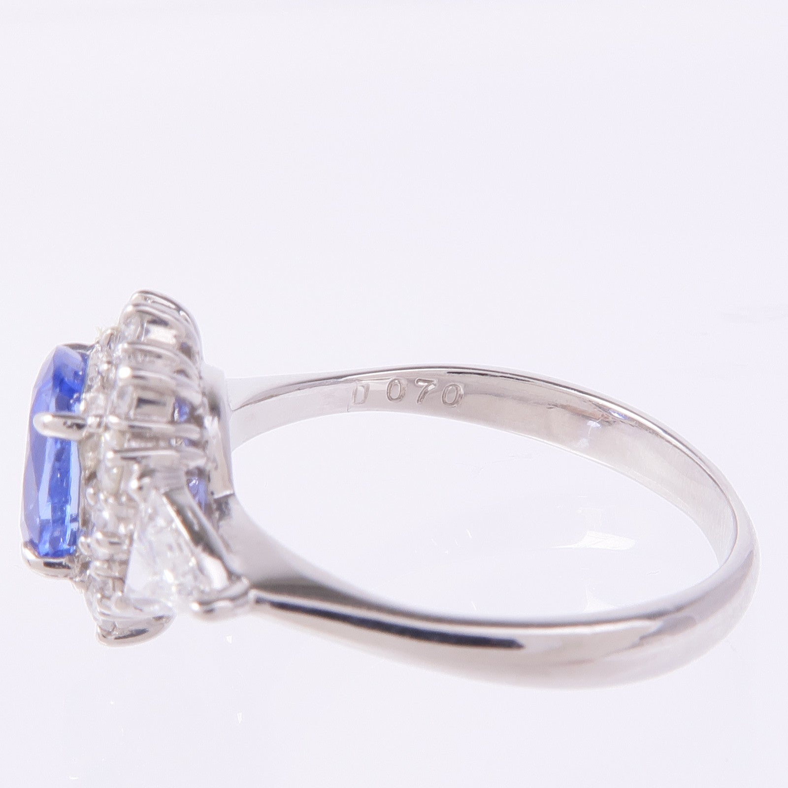 JEWELRY PT900鉑金Sapphire Diamond Ring藍寶石/鑽石戒指US#6.25