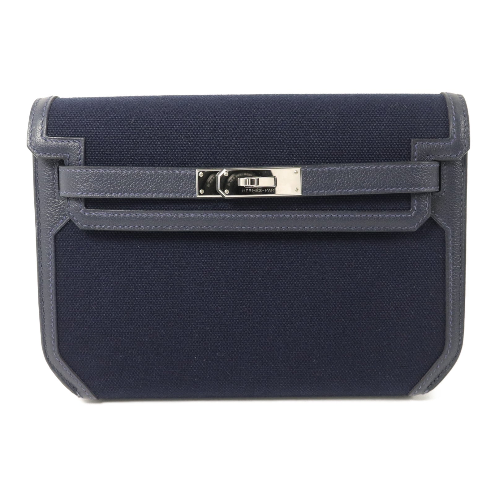 HERMES Woolycot/Togo皮革Kelly Depeches 25手拿包Navy